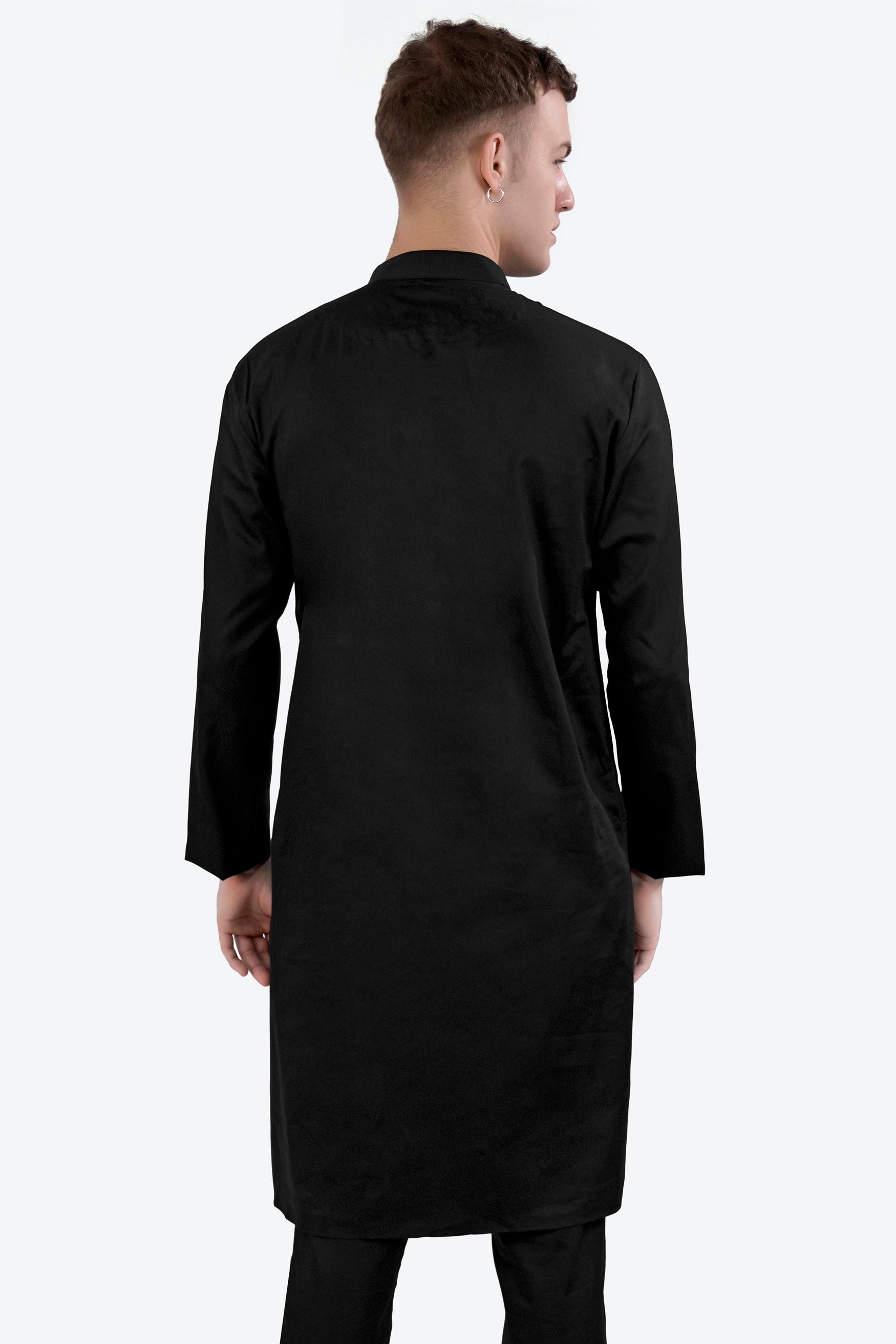 Jade Black Subtle Sheen Super Soft Premium Cotton Kurta