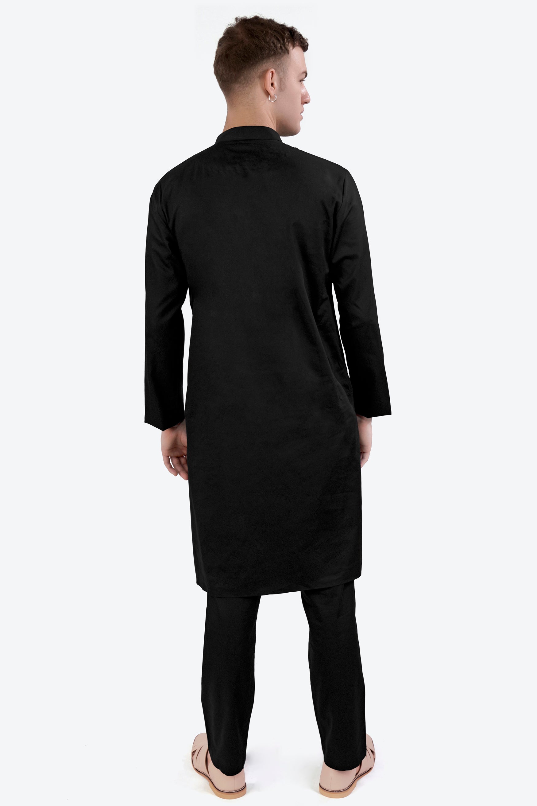 Jade Black Subtle Sheen Super Soft Premium Cotton Kurta