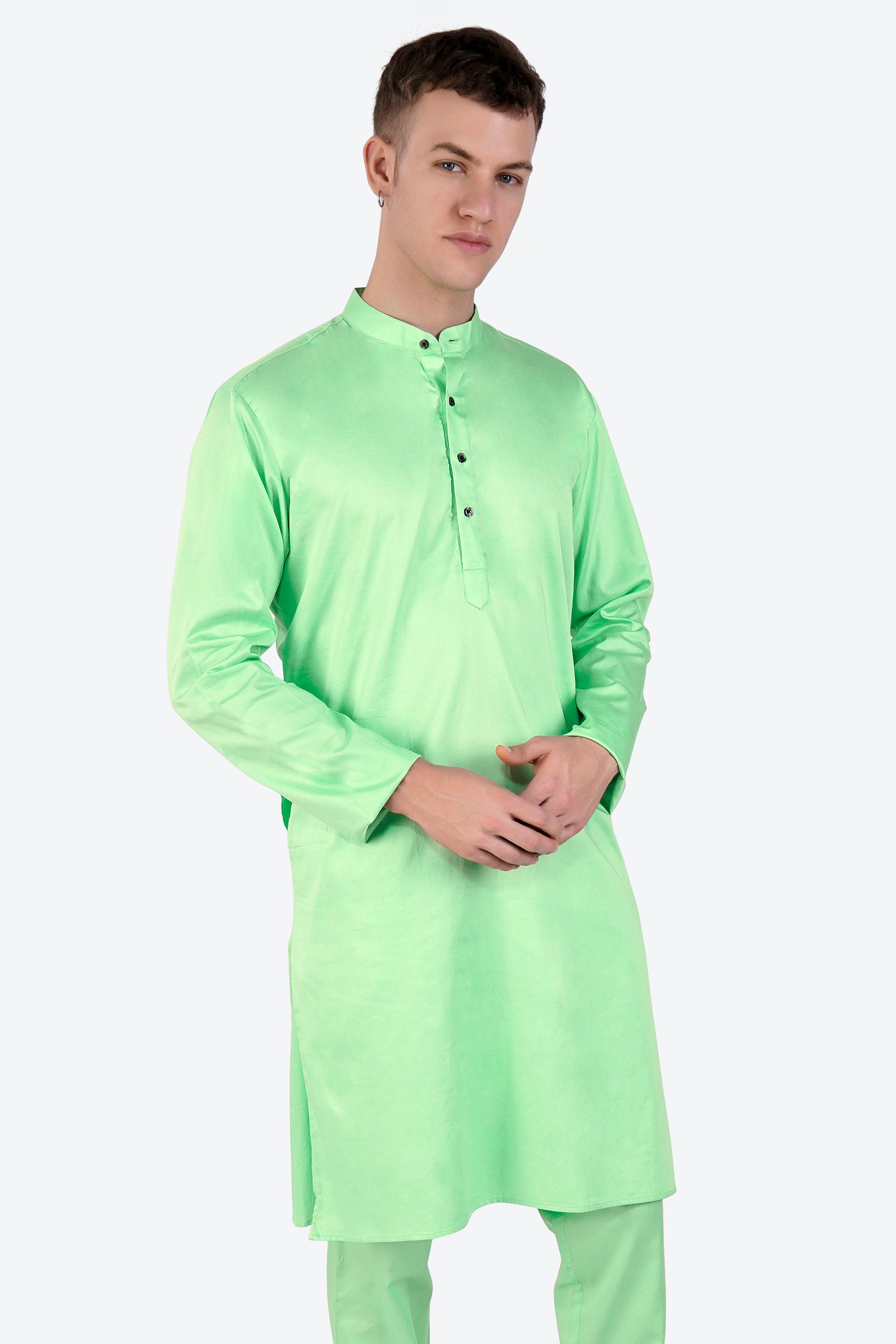 Celadon Green Subtle Sheen Super Soft Premium Cotton Kurta