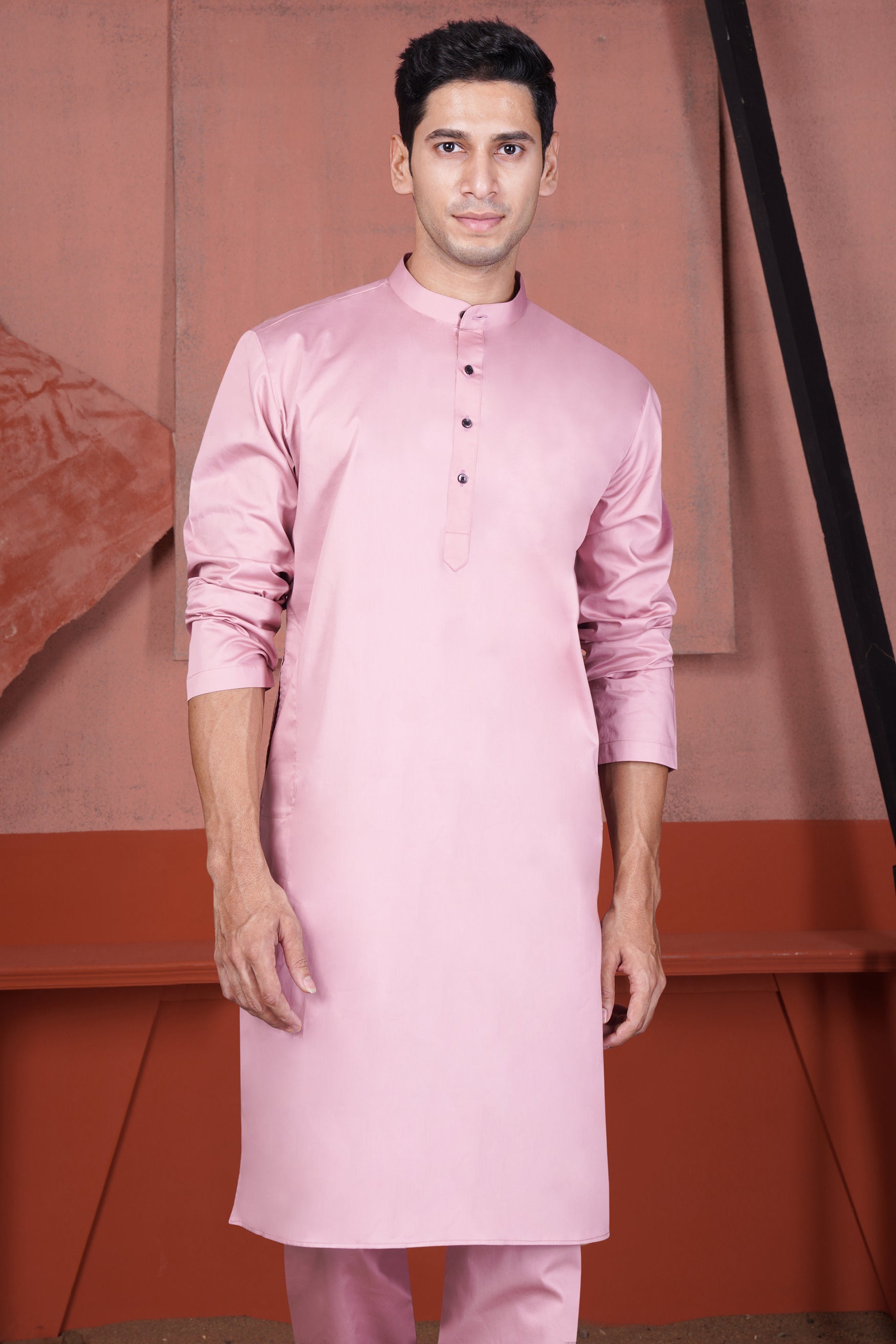 Kobi Pink Subtle Sheen Super Soft Premium Cotton Kurta