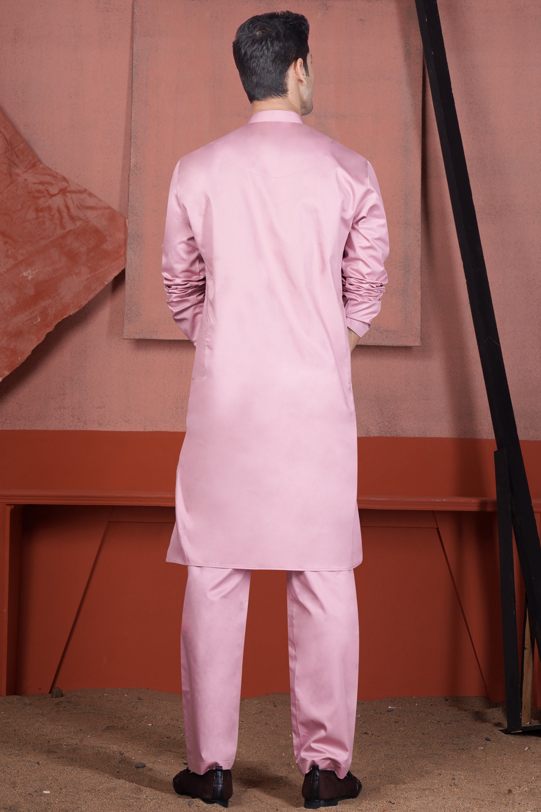 Kobi Pink Subtle Sheen Super Soft Premium Cotton Kurta