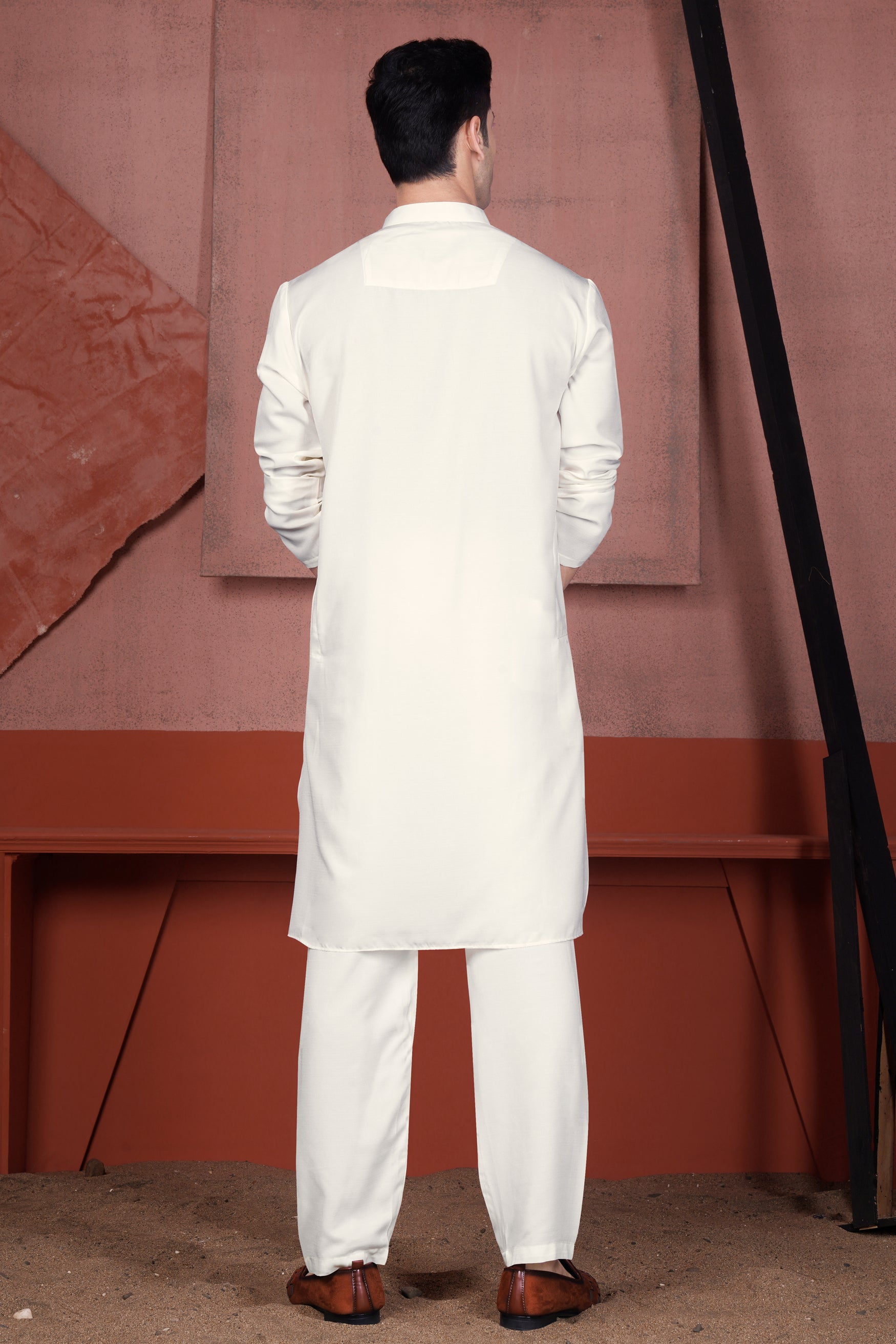 Albescent Cream Viscose Kurta