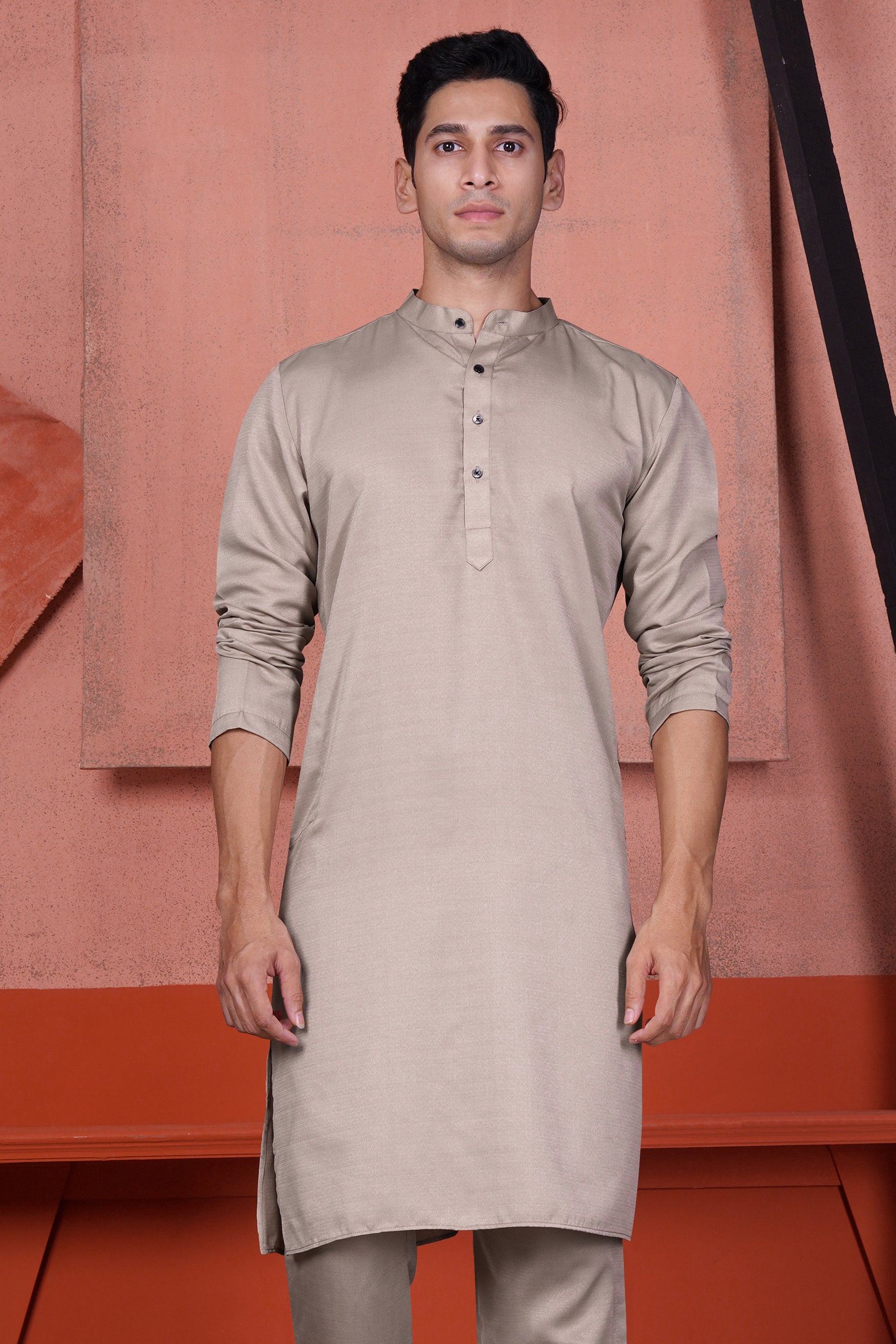 Dawn Brown Viscose Kurta