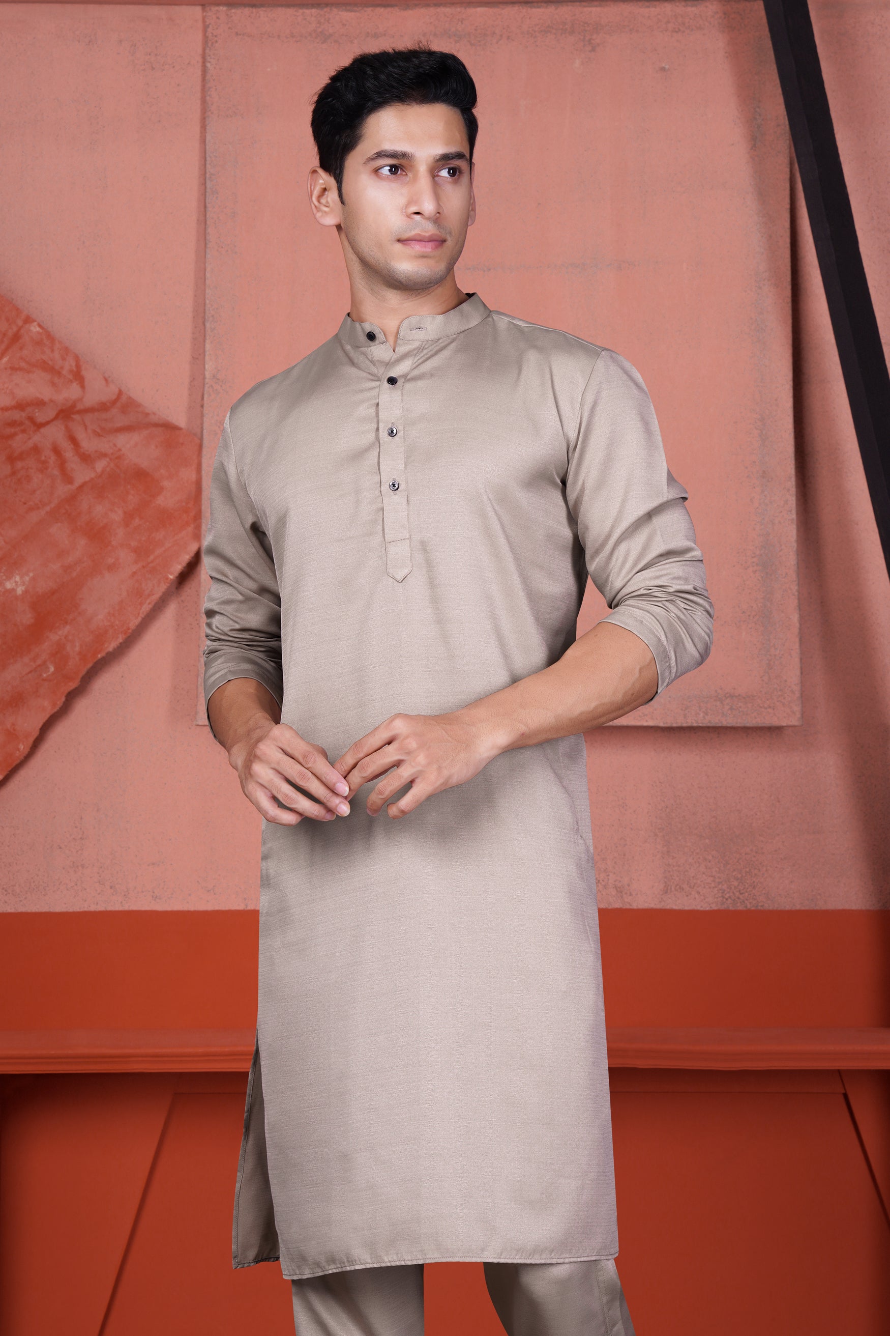 Dawn Brown Viscose Kurta