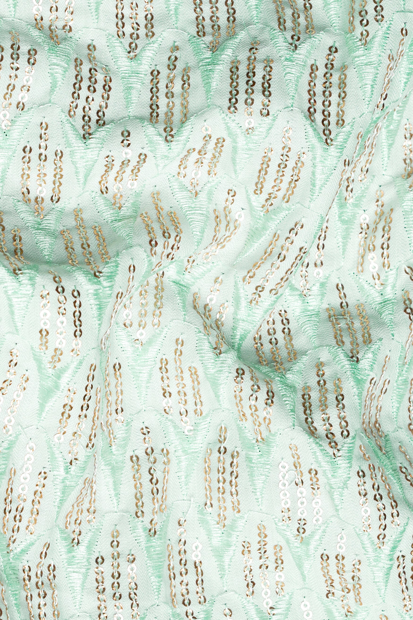 Edgewater Green Viscose Embroidered with Tikki Work Designer Kurta