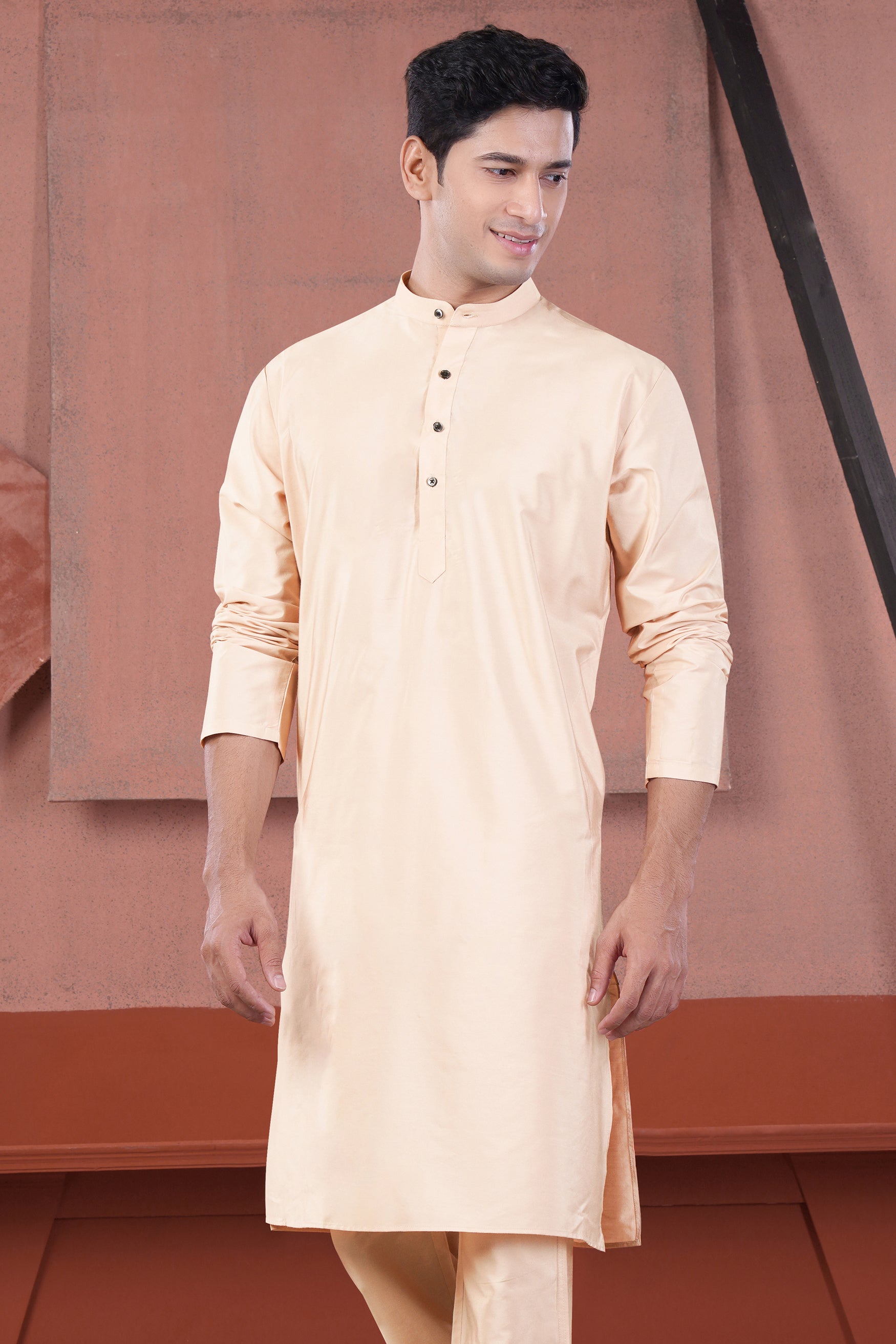 Schnapps Beige Subtle Sheen Viscose Kurta