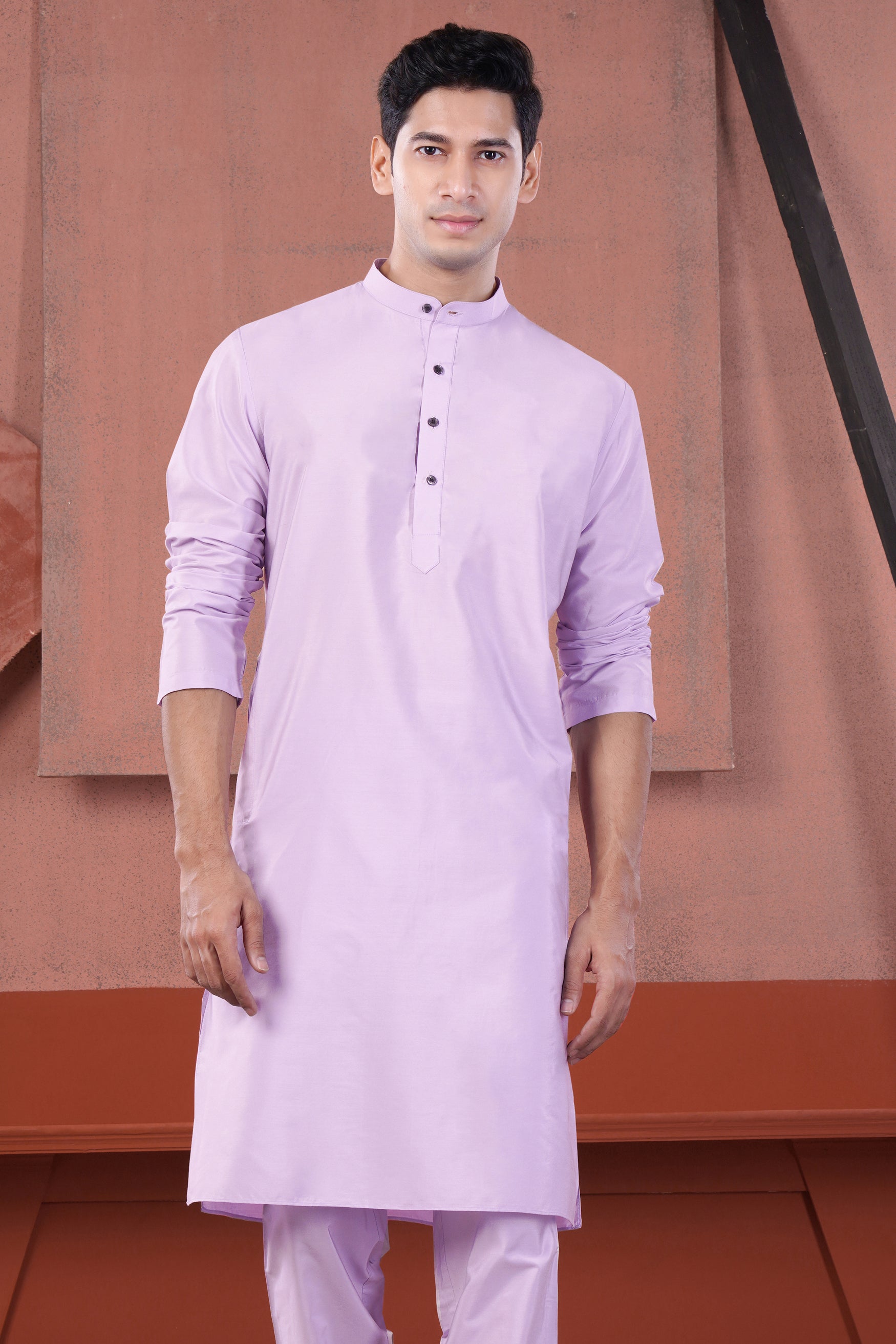 Lilac Lavender Subtle Sheen Viscose Kurta