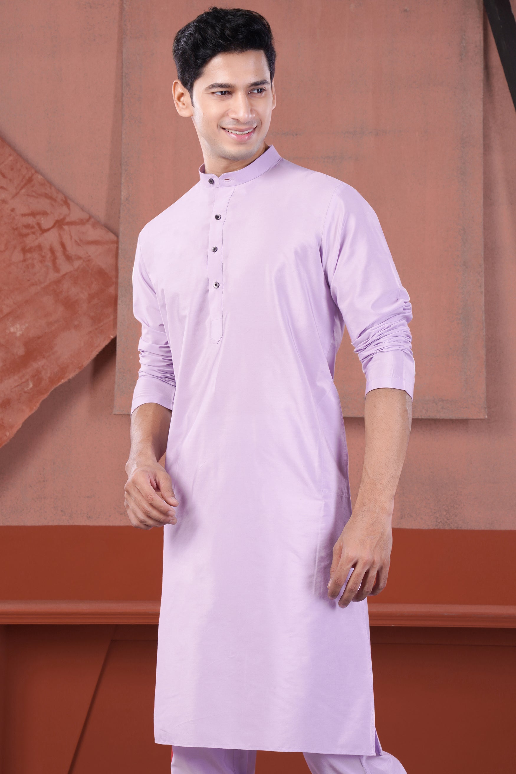 Lilac Lavender Subtle Sheen Viscose Kurta