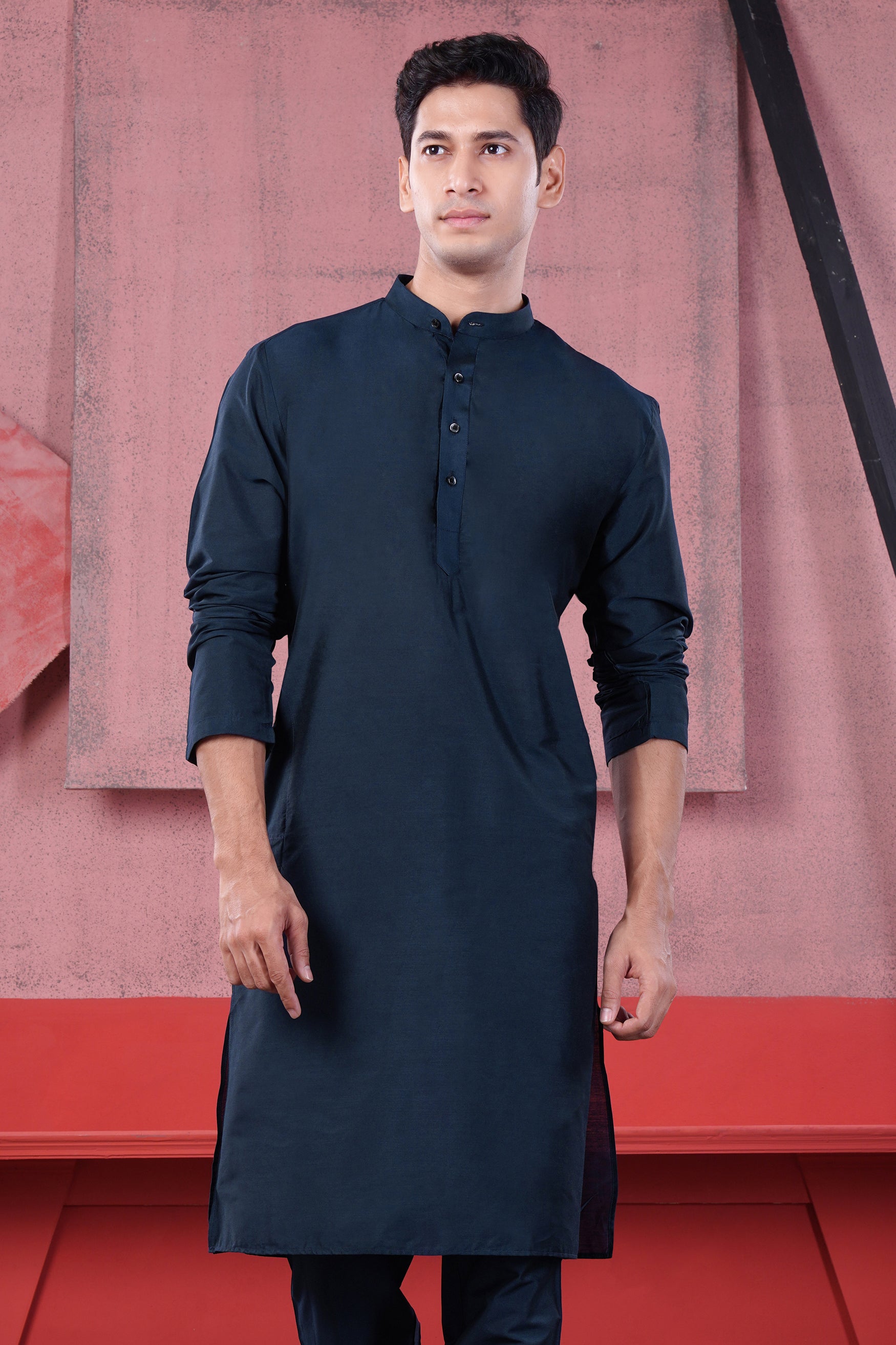 Haiti Blue Subtle Sheen Viscose Kurta