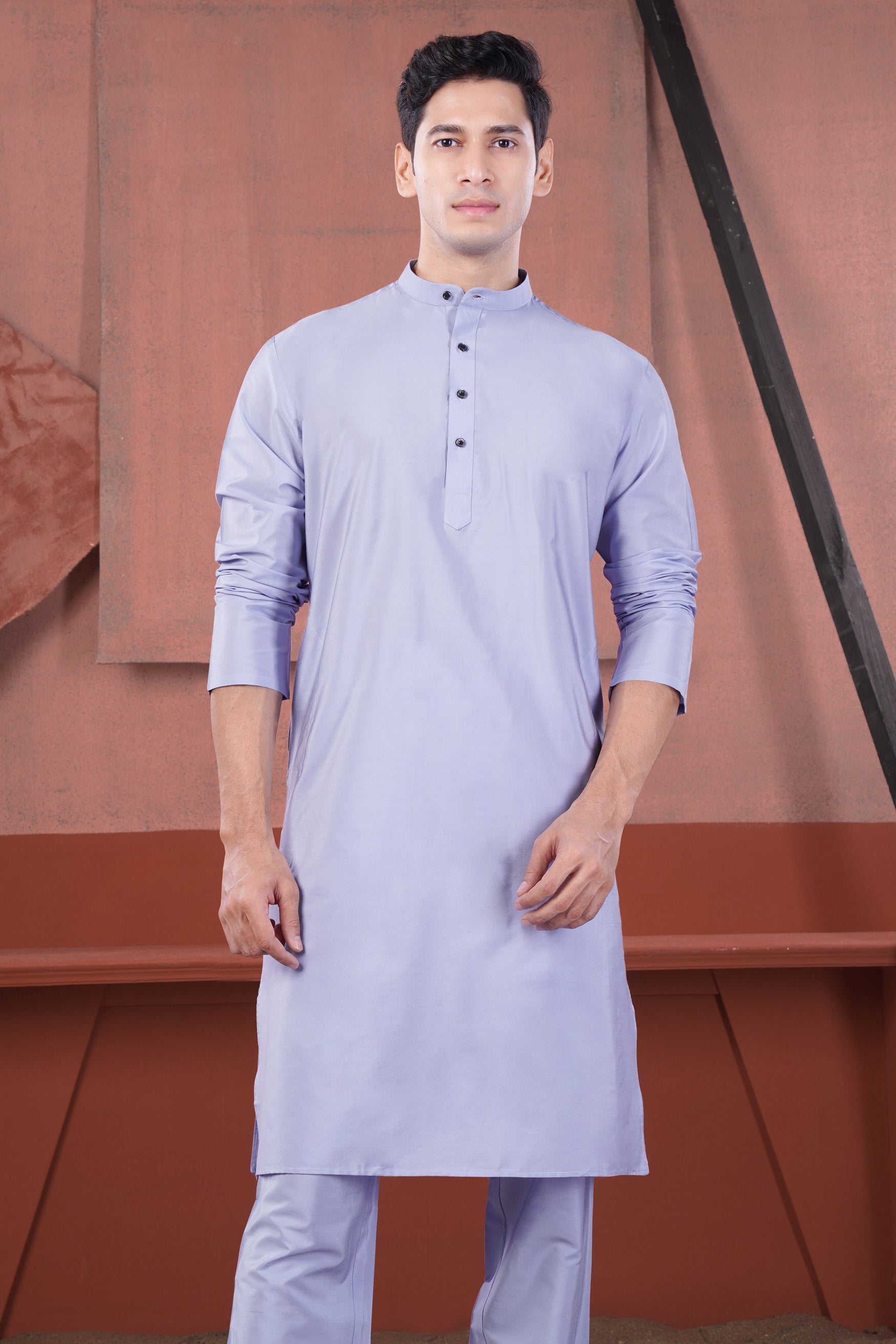 Heather Purple Subtle Sheen Viscose Kurta