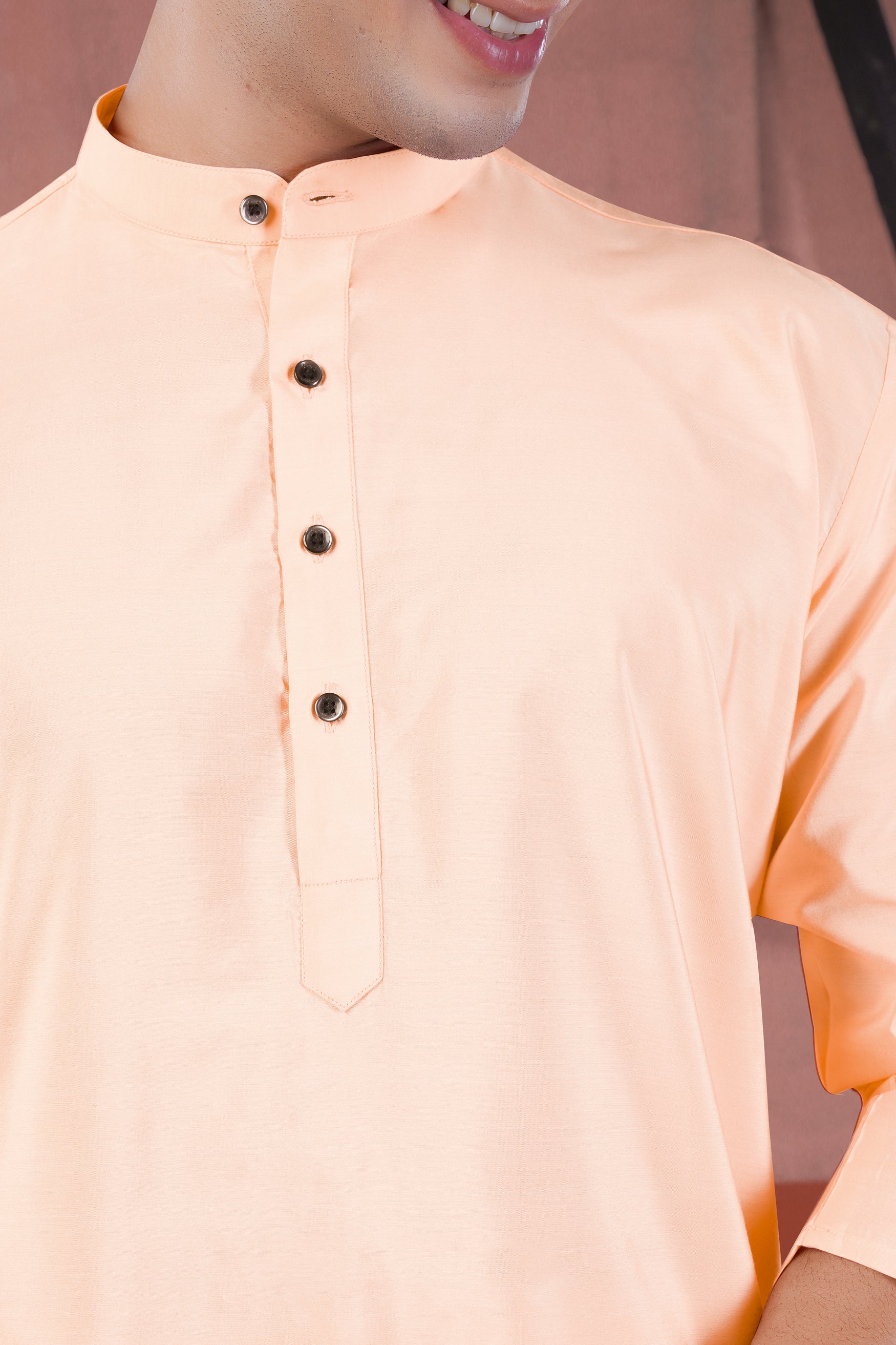 Peach Subtle Sheen Viscose Kurta