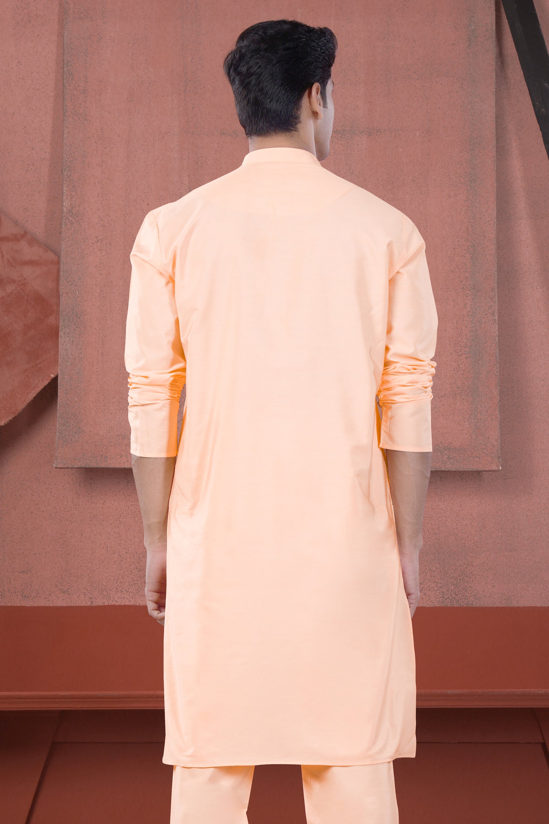 Peach Subtle Sheen Viscose Kurta