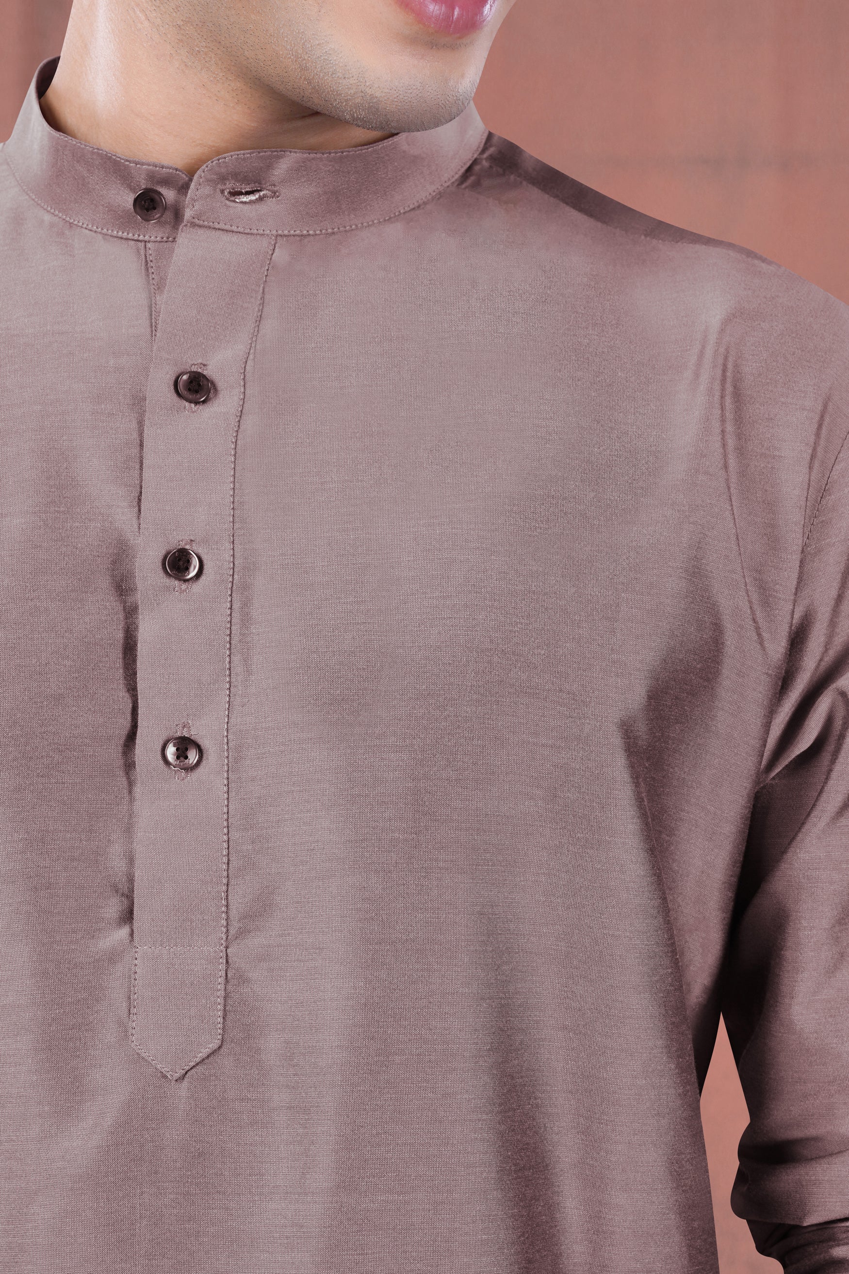 Cinereous Peach Subtle Sheen Viscose Kurta