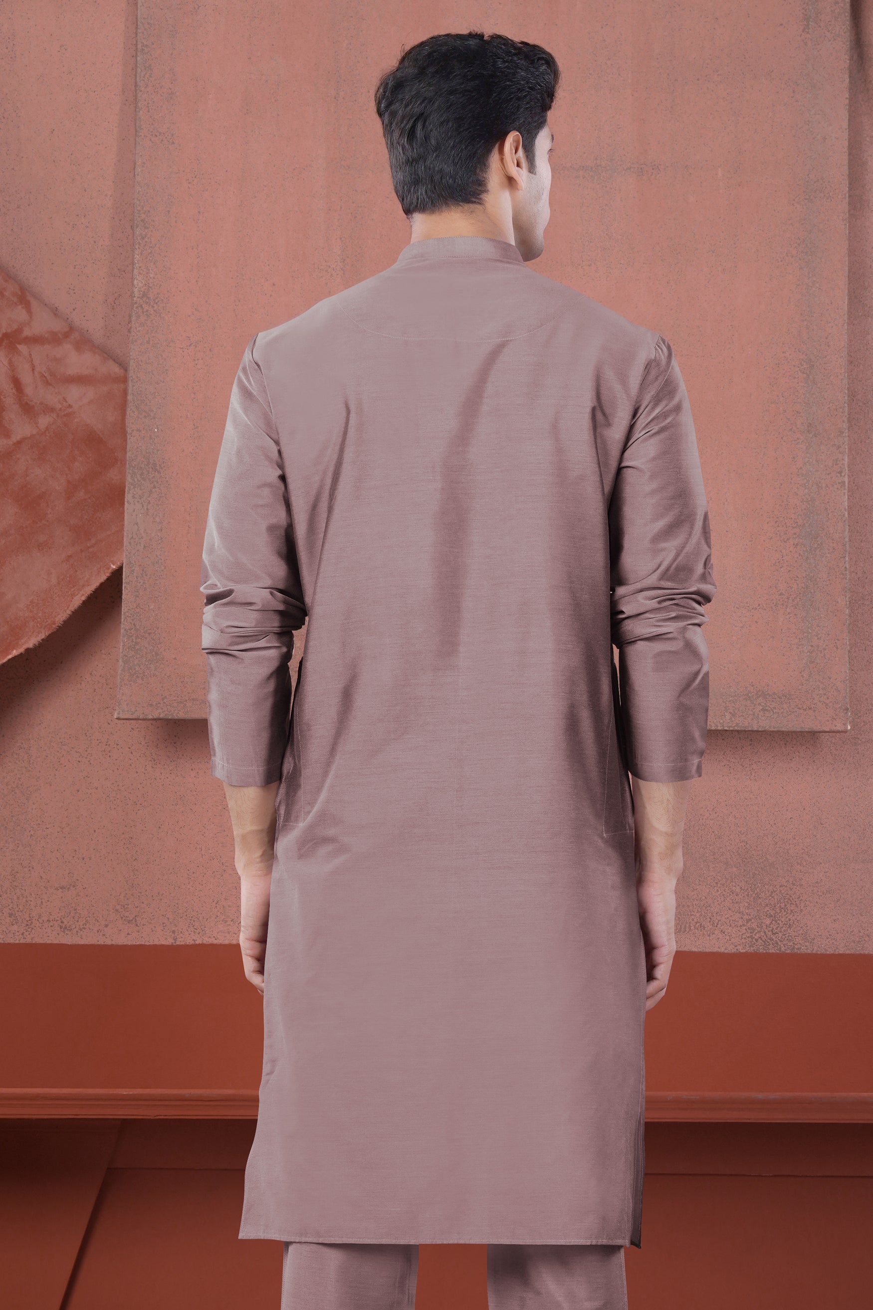 Cinereous Peach Subtle Sheen Viscose Kurta