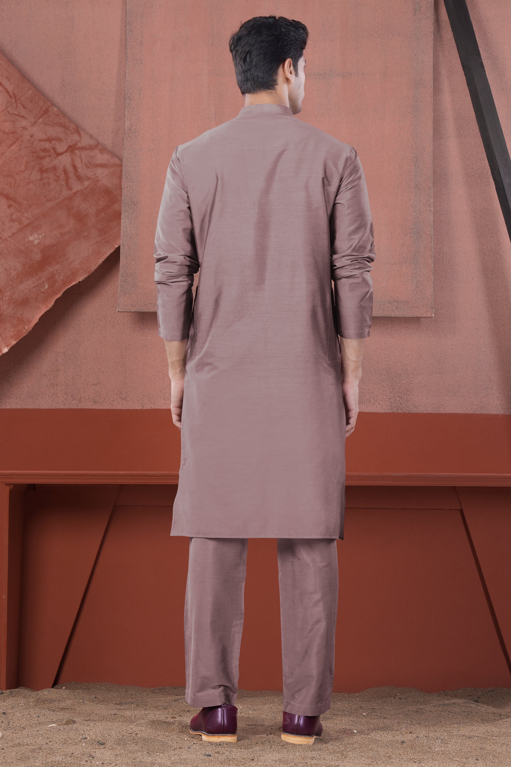 Cinereous Peach Subtle Sheen Viscose Kurta