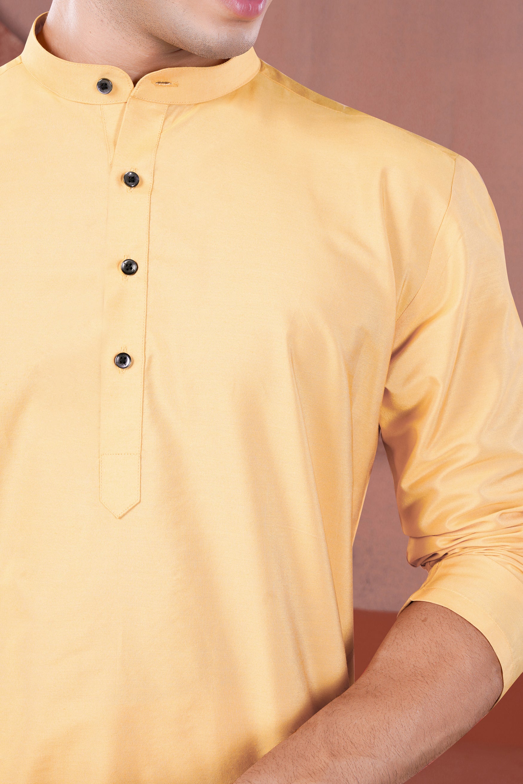 Manhattan Orange Subtle Sheen Viscose Kurta