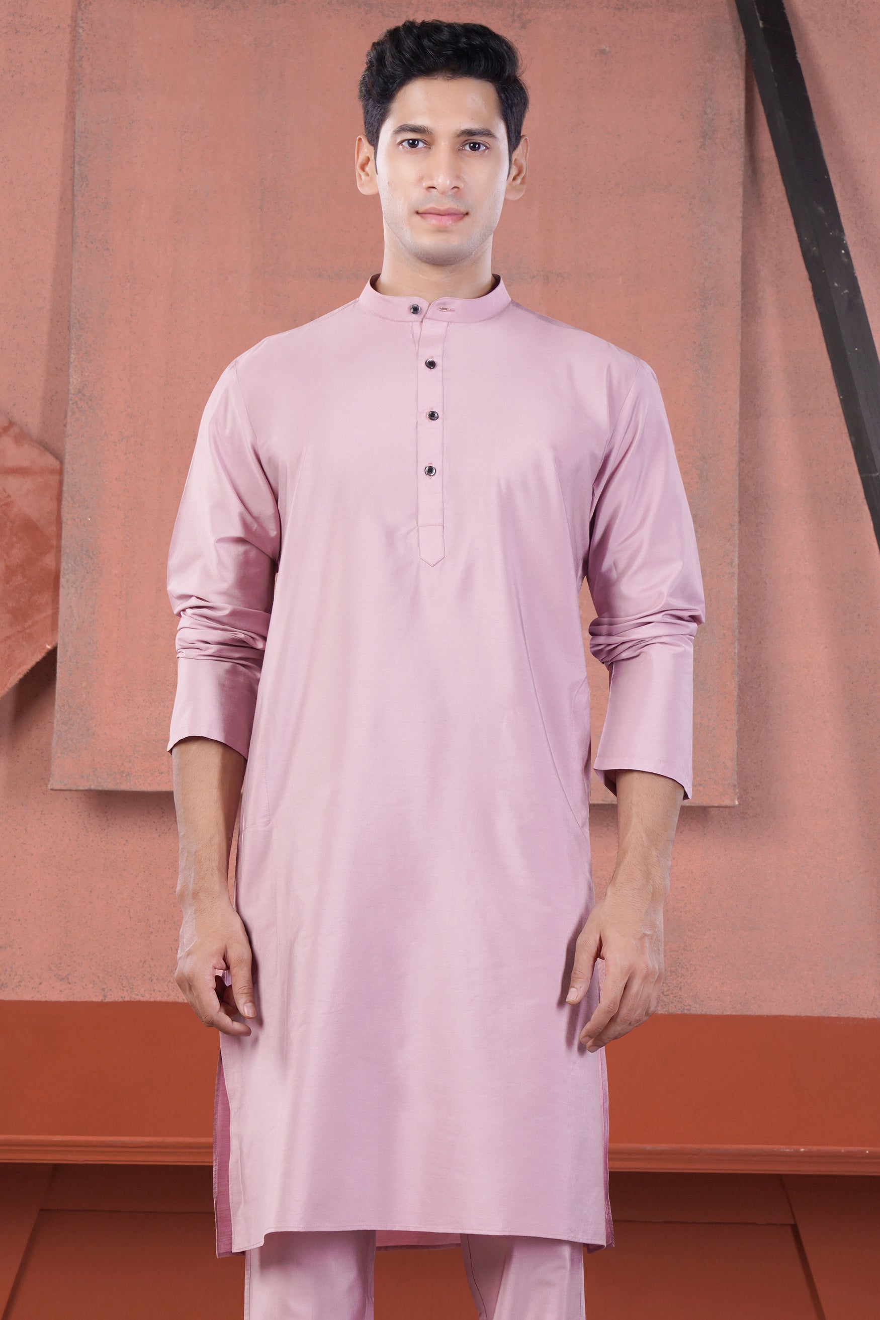 Melanie Pink Subtle Sheen Viscose Kurta