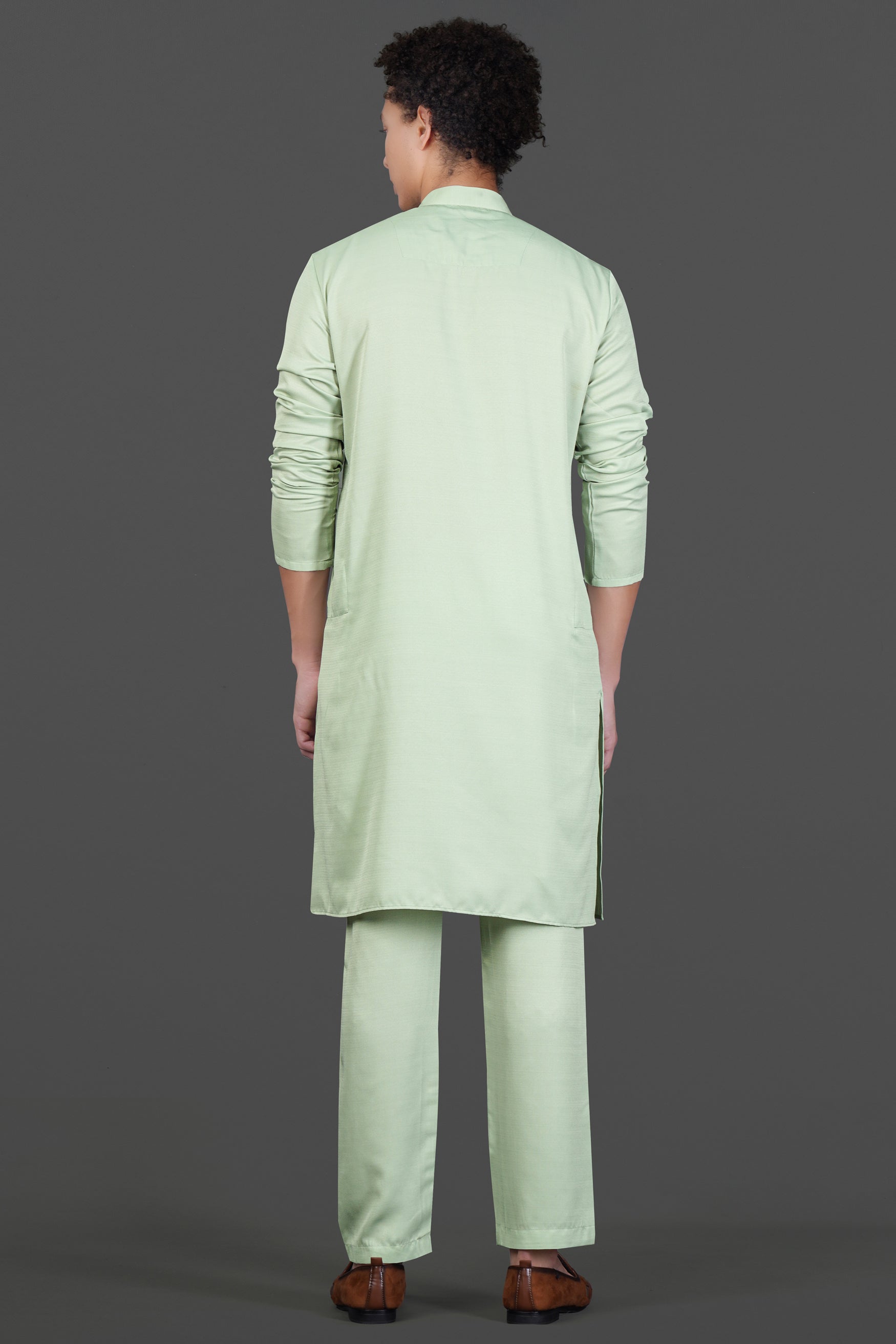Rainee Green Subtle Sheen Viscose Kurta