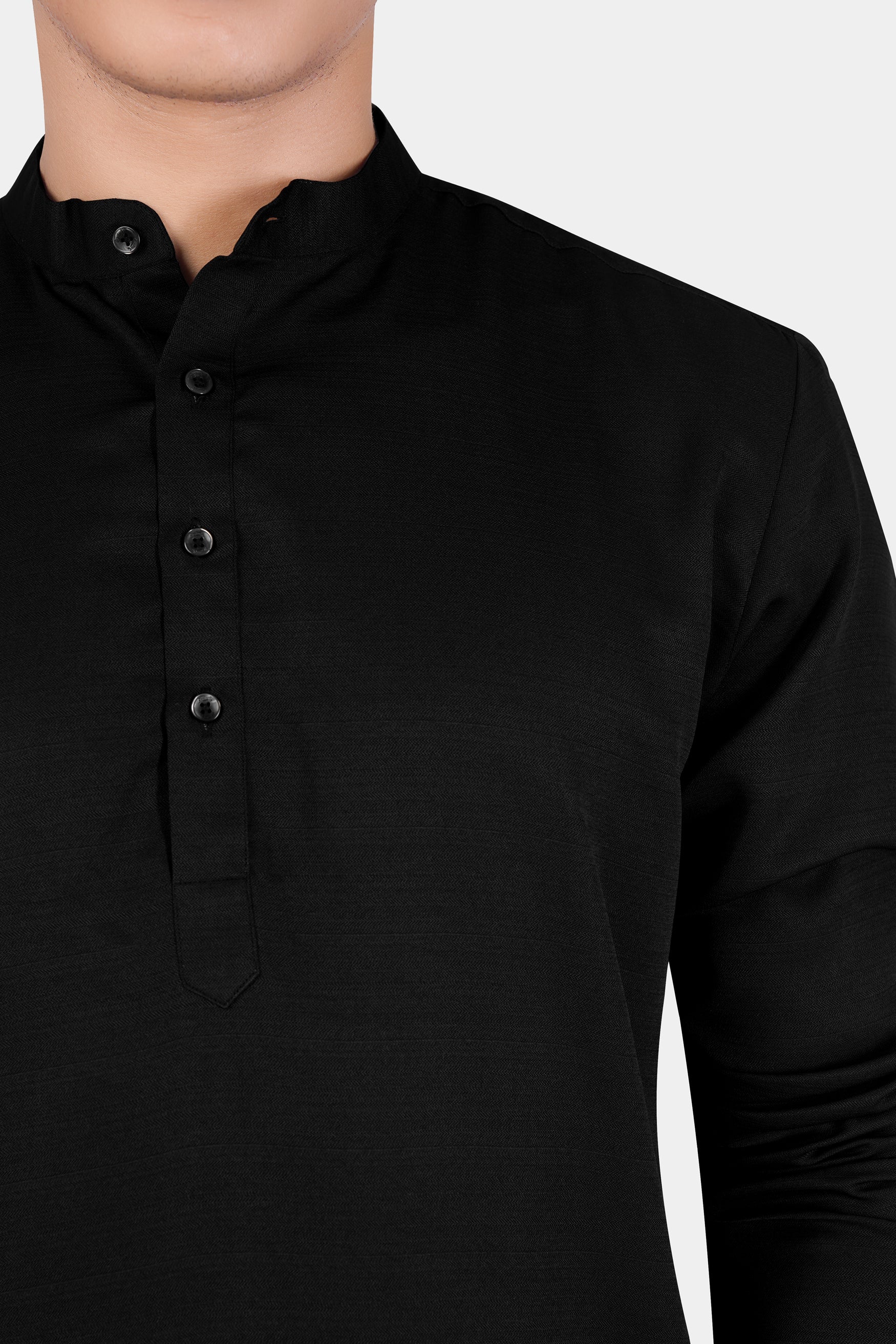 Jade Black Subtle Sheen Viscose Kurta