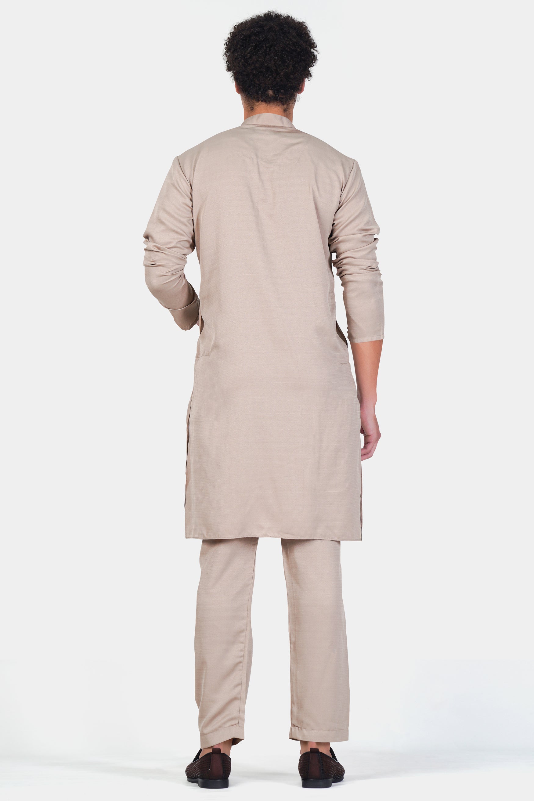 Foggy Brown Subtle Sheen Viscose Kurta