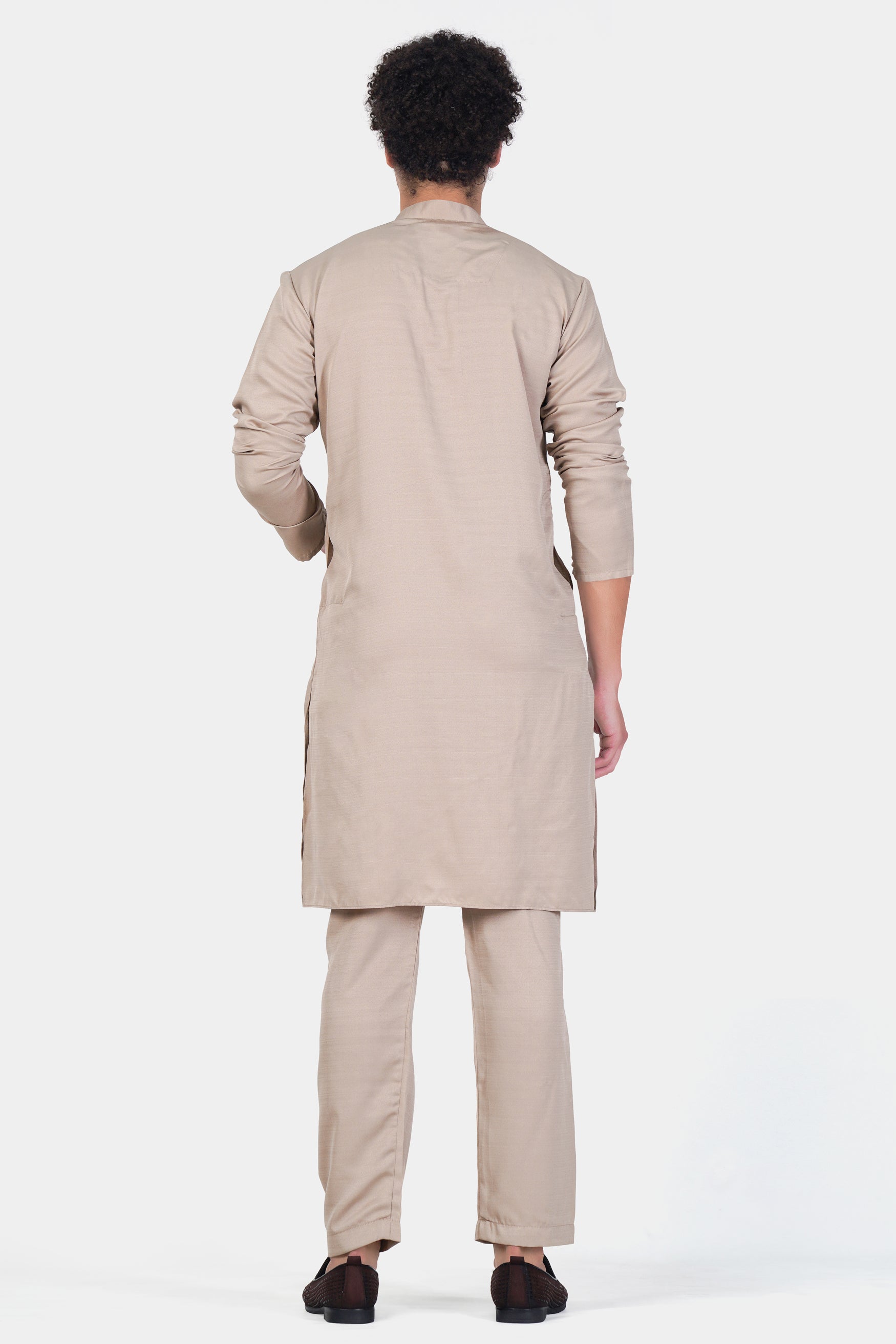 Chalice Brown Subtle Sheen Viscose Kurta
