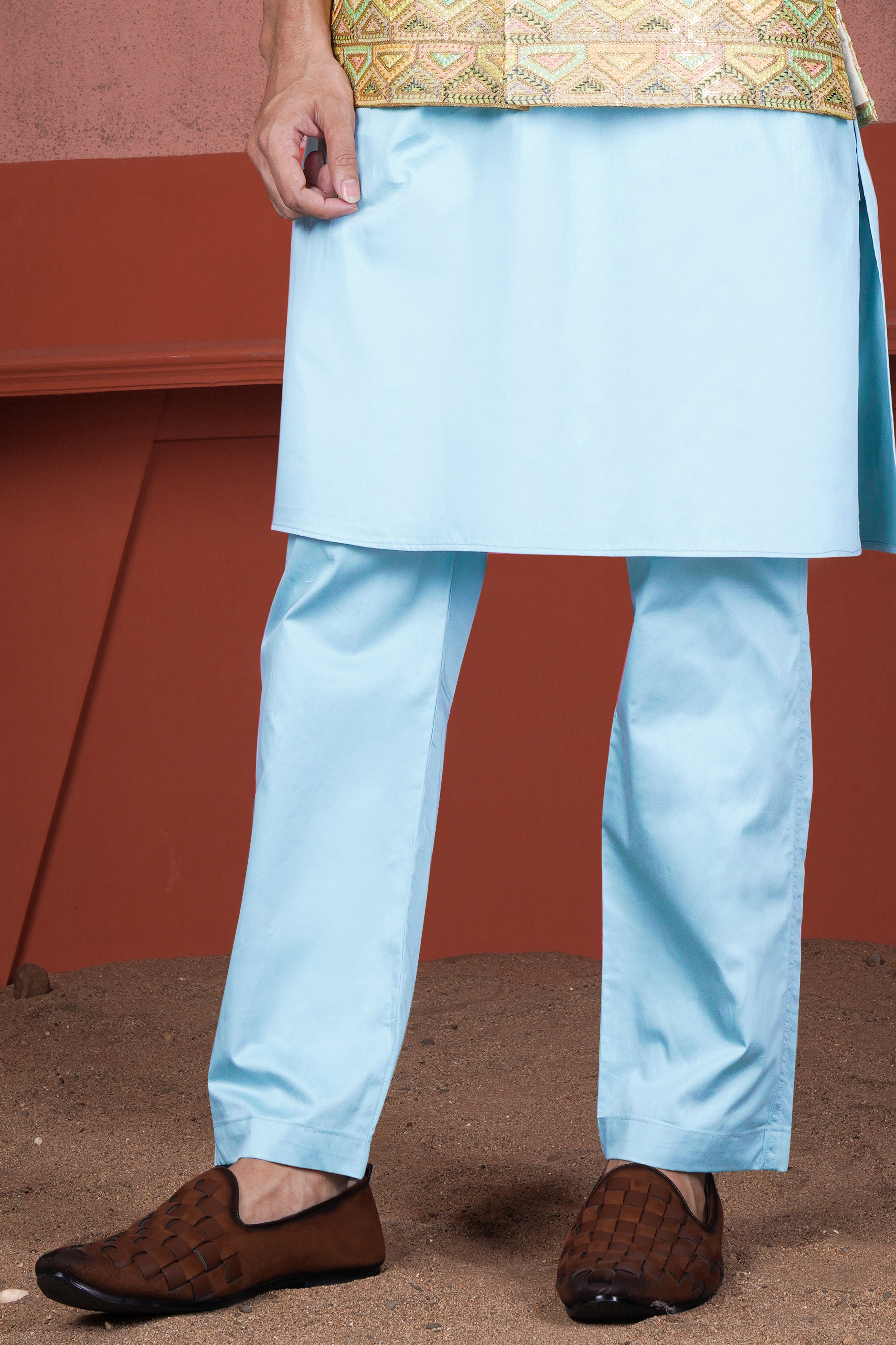 Charlotte Blue Subtle Sheen Super Soft Premium Cotton Pajama F-7892