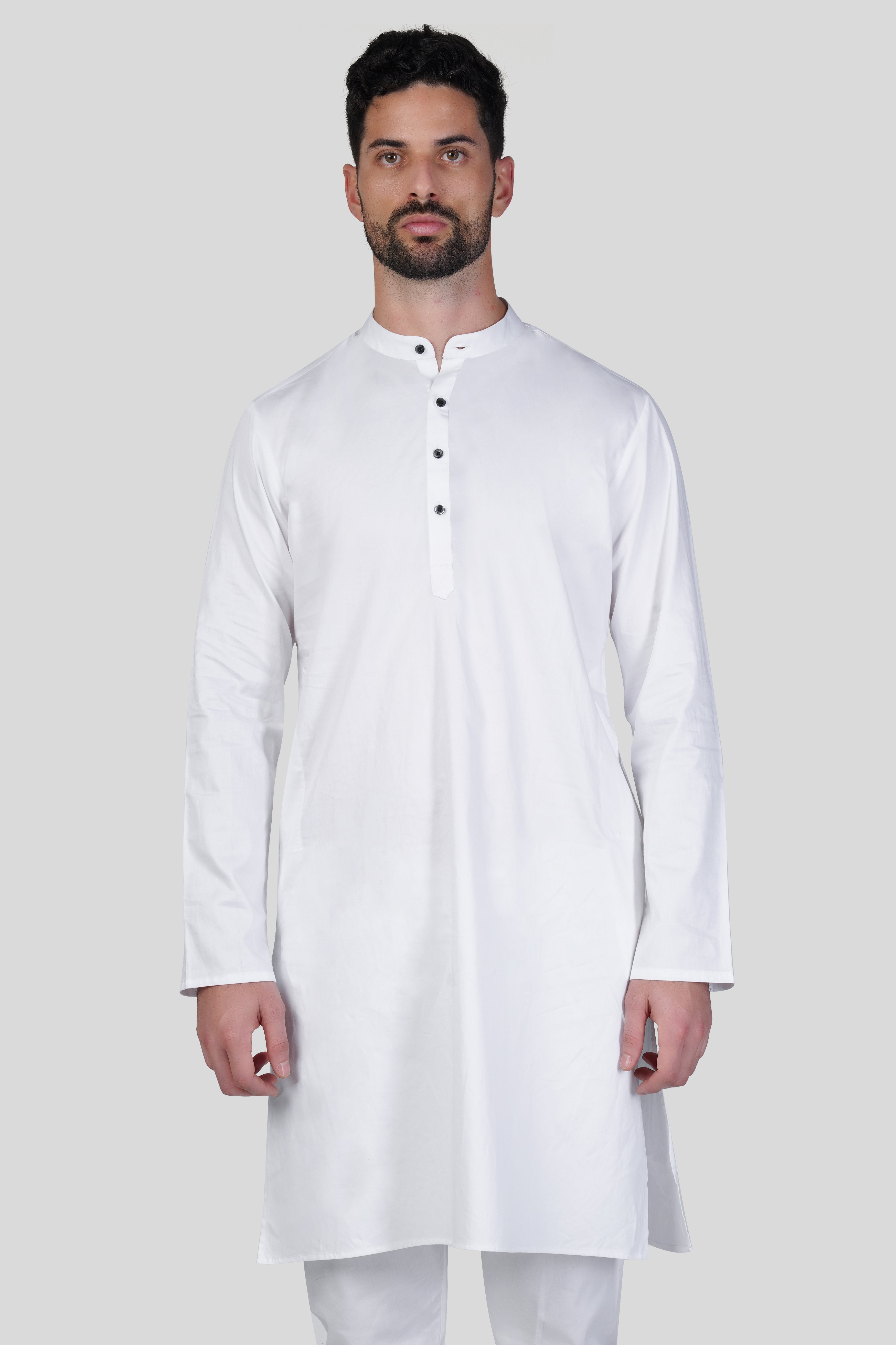 Bright White Subtle Sheen Super Soft Premium Cotton Kurta Set