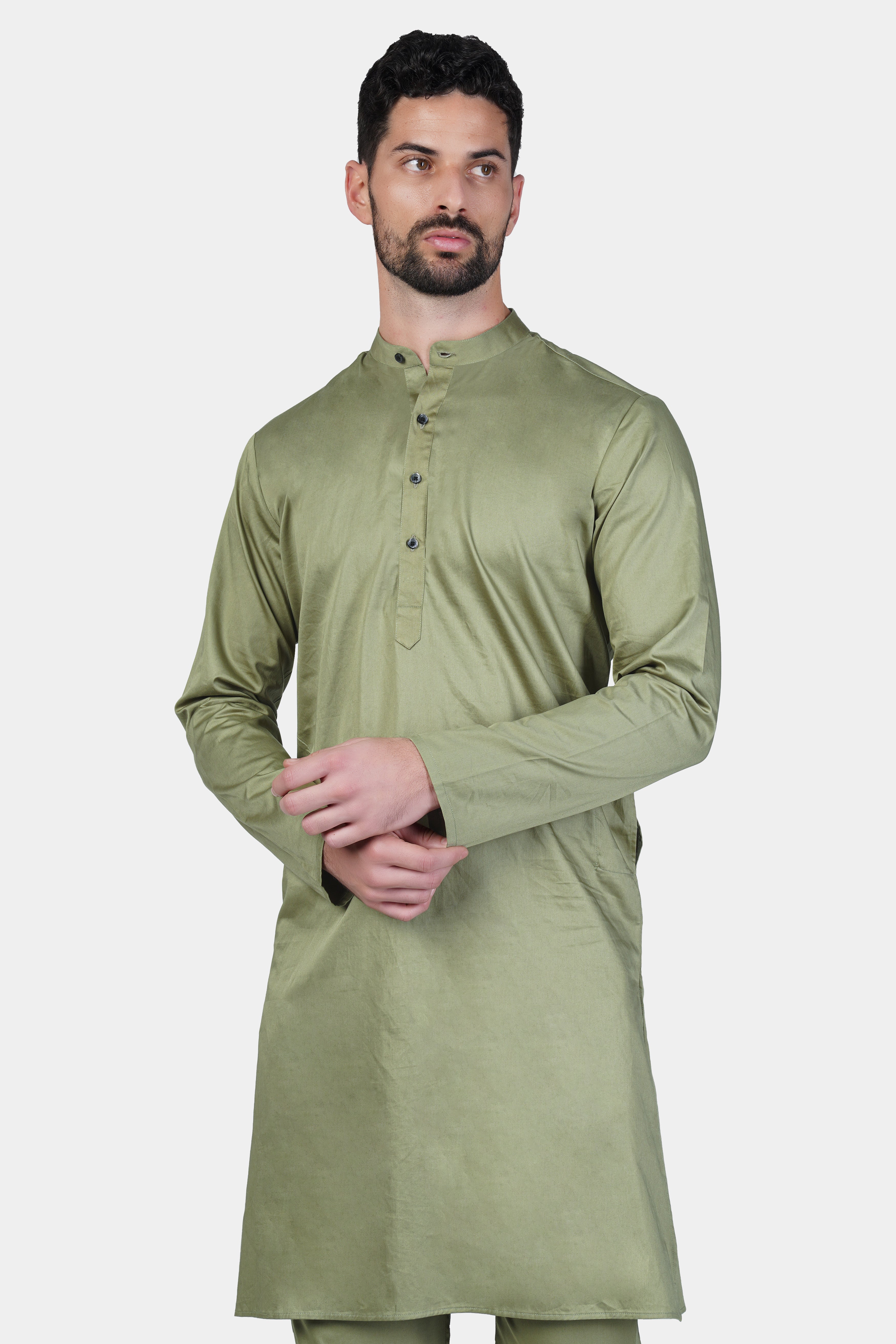 Eagle Green Subtle Sheen Super Soft Premium Cotton Kurta Set