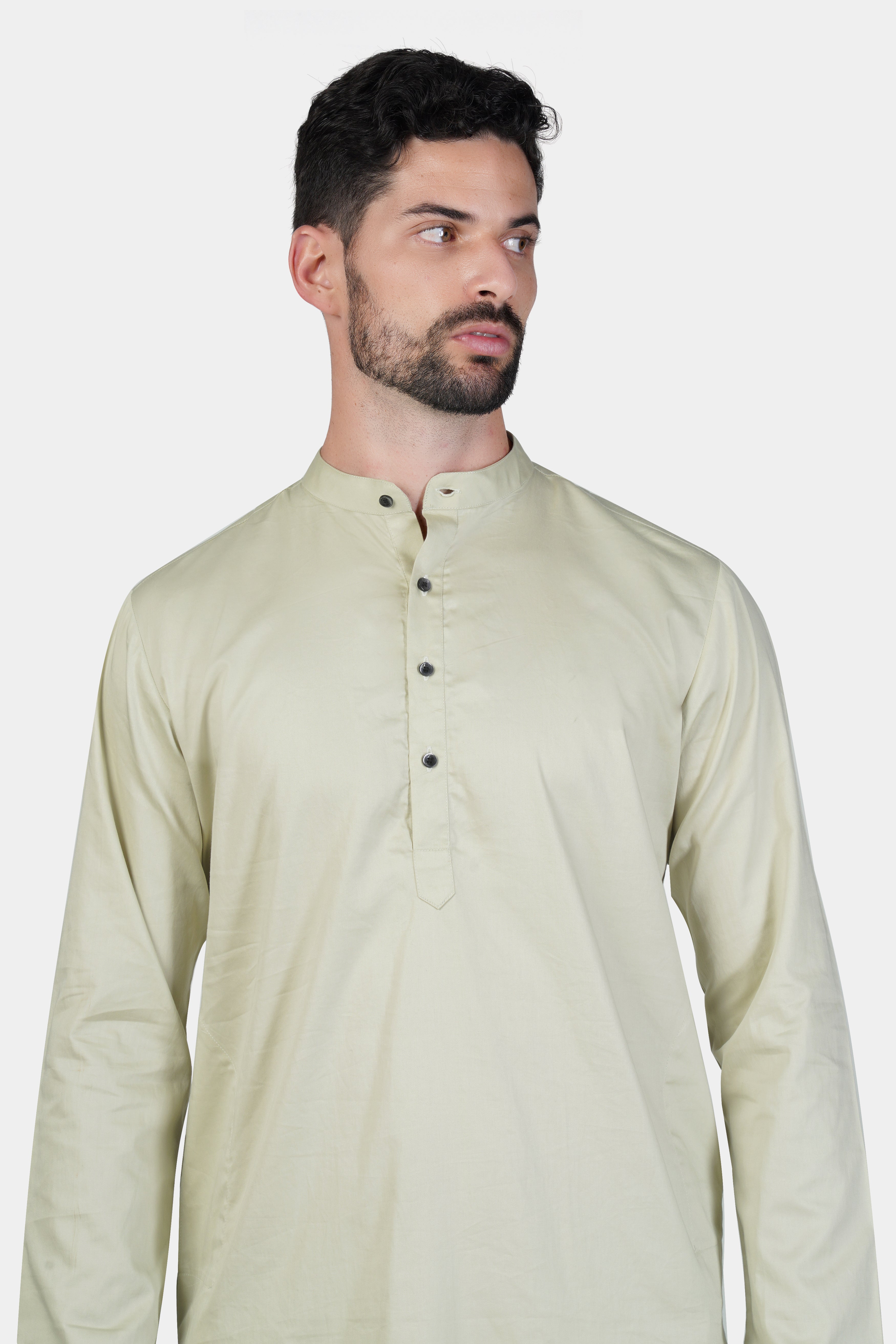 Coriander Green Subtle Sheen Super Soft Premium Cotton Kurta Set