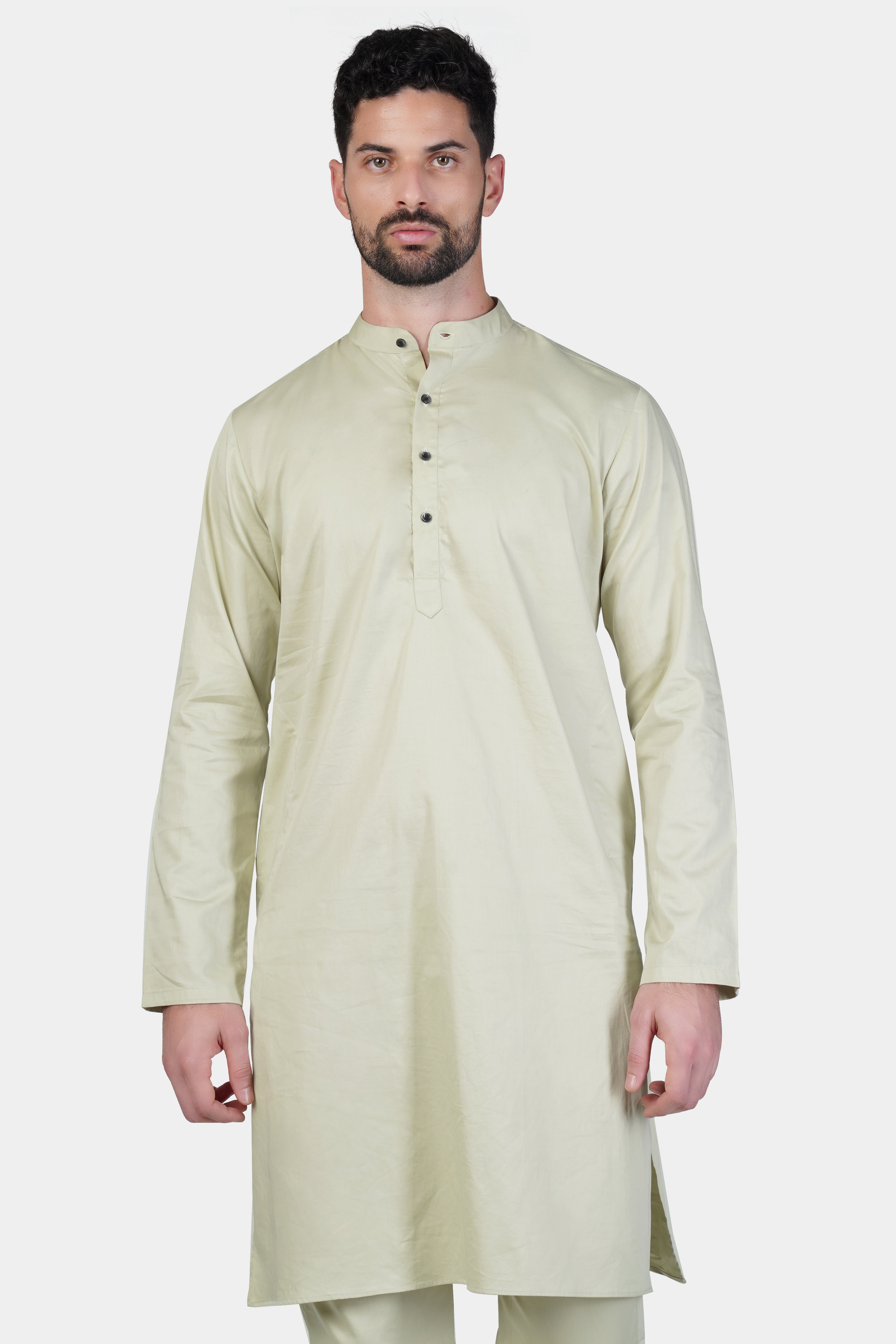 Coriander Green Subtle Sheen Super Soft Premium Cotton Kurta Set