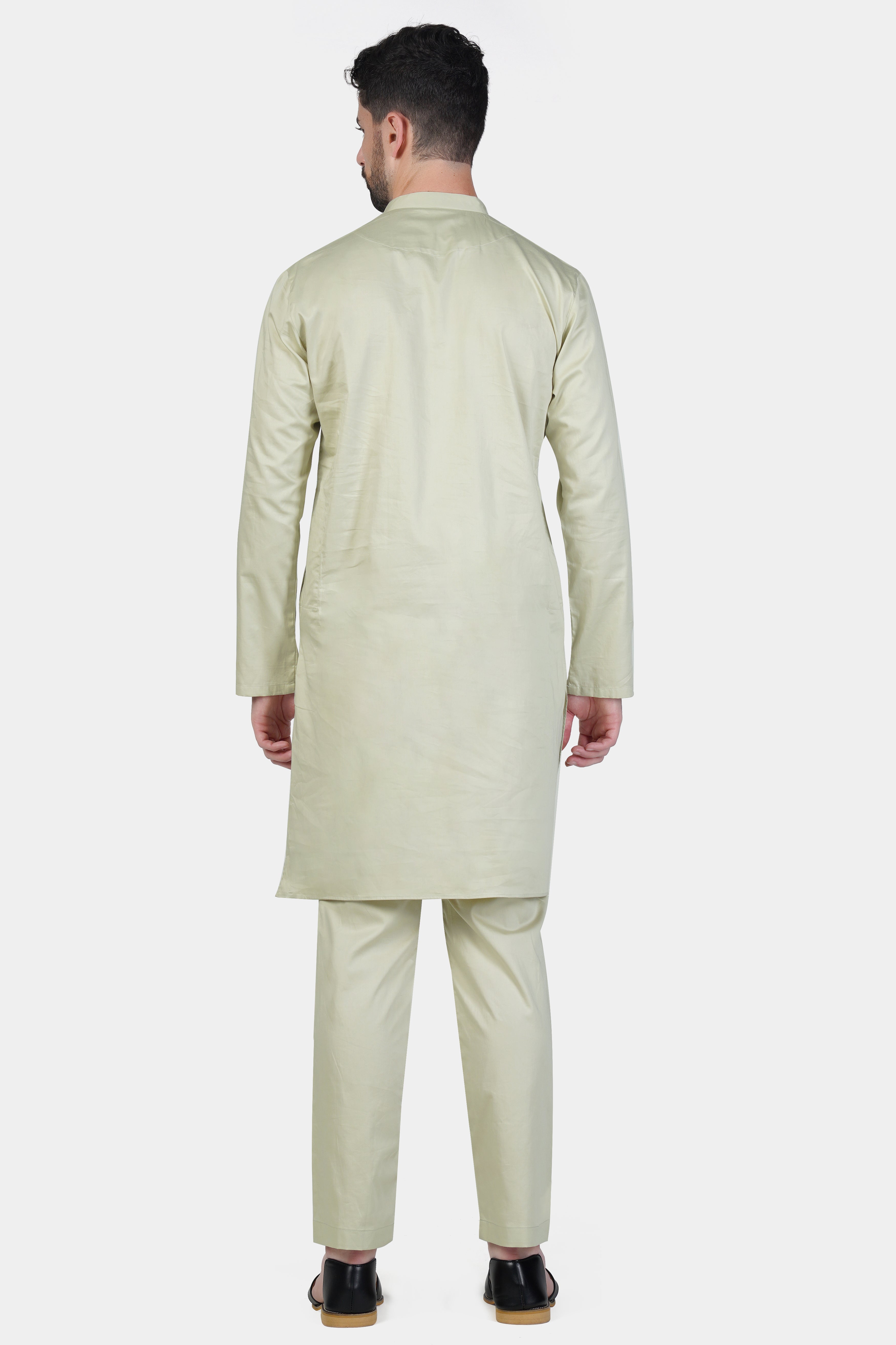 Coriander Green Subtle Sheen Super Soft Premium Cotton Kurta Set