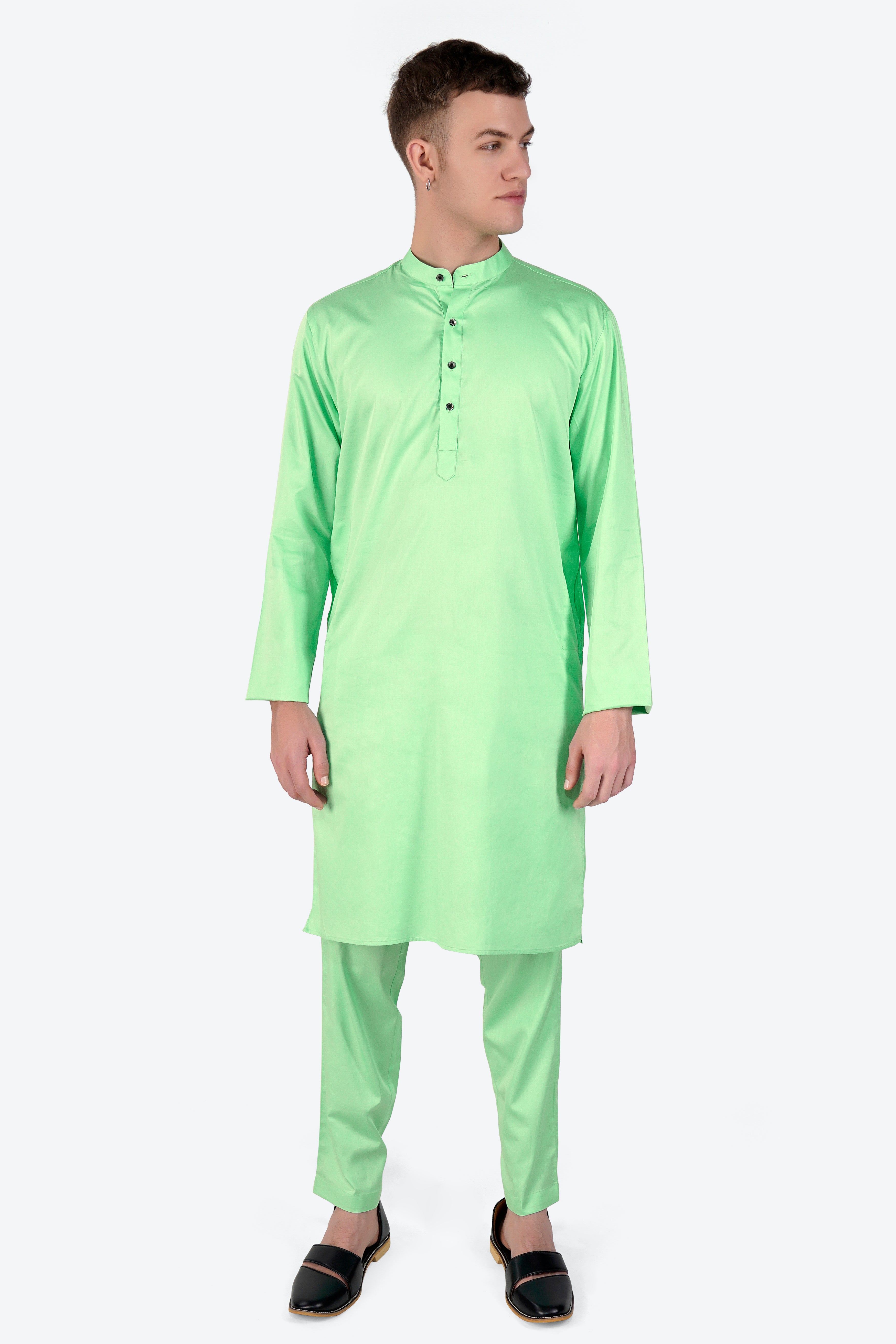 Celadon Green Subtle Sheen Super Soft Premium Cotton Kurta Set