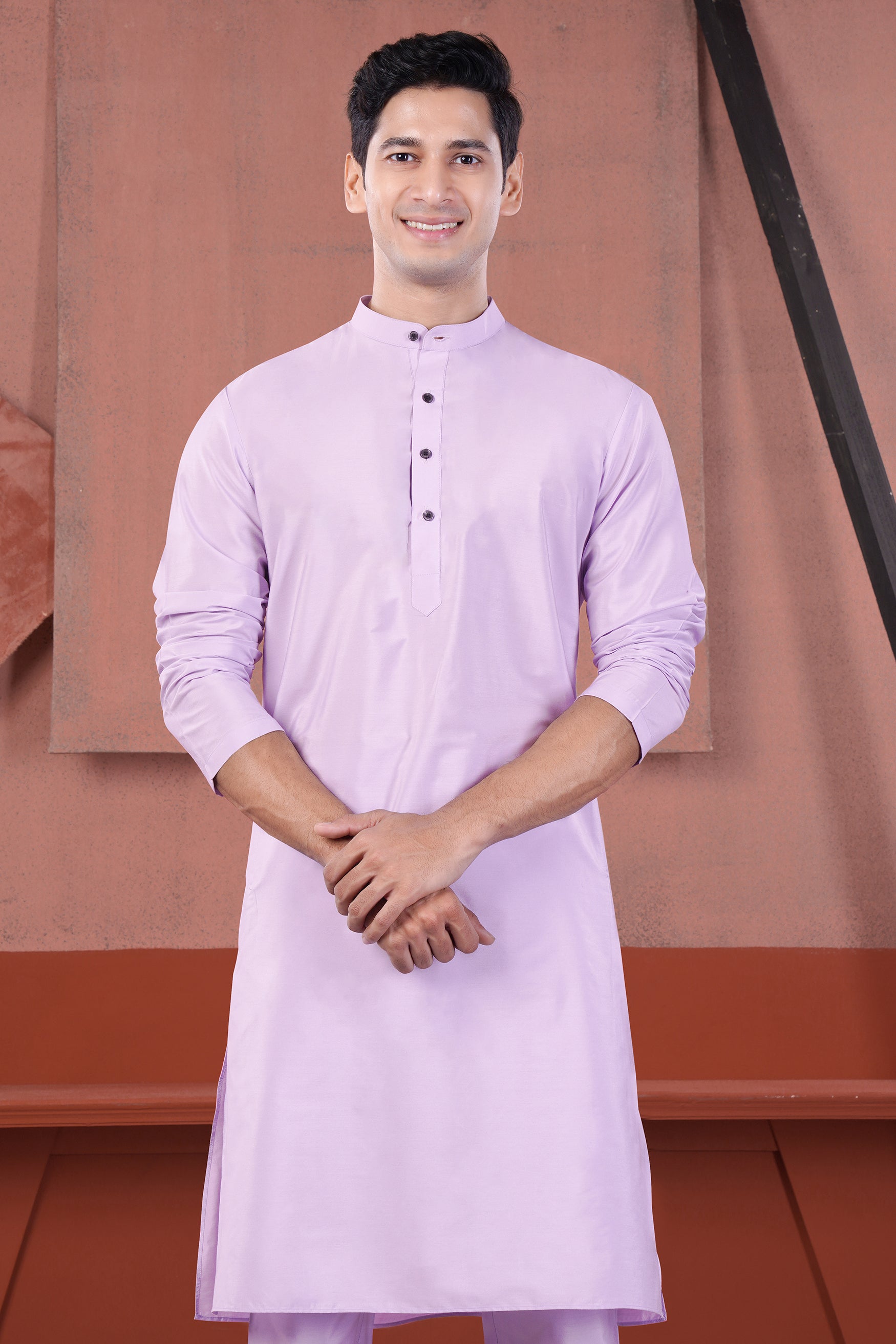 Lilac Lavender Subtle Sheen Viscose Kurta Set