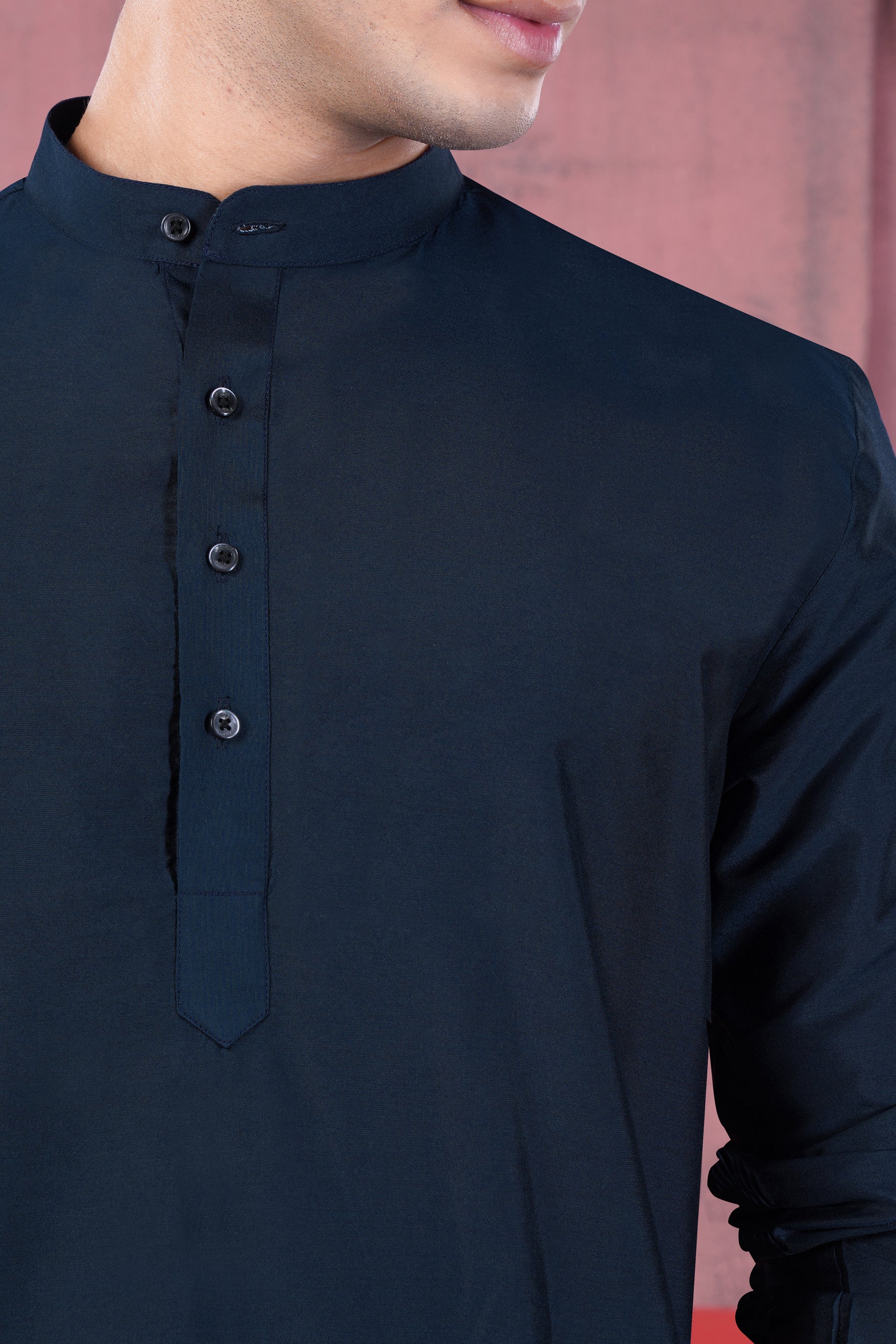 Haiti Blue Subtle Sheen Viscose Kurta Set