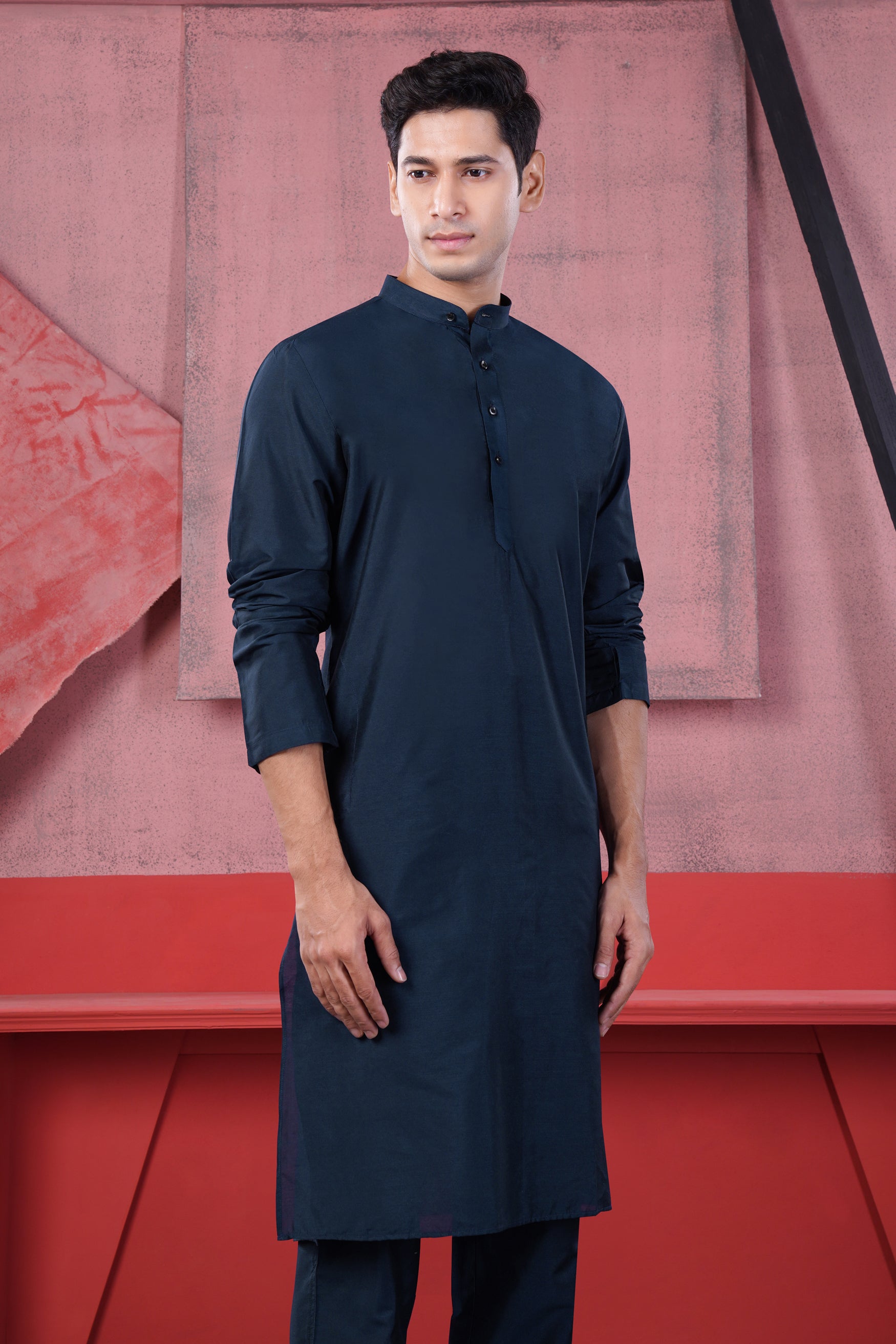 Haiti Blue Subtle Sheen Viscose Kurta Set