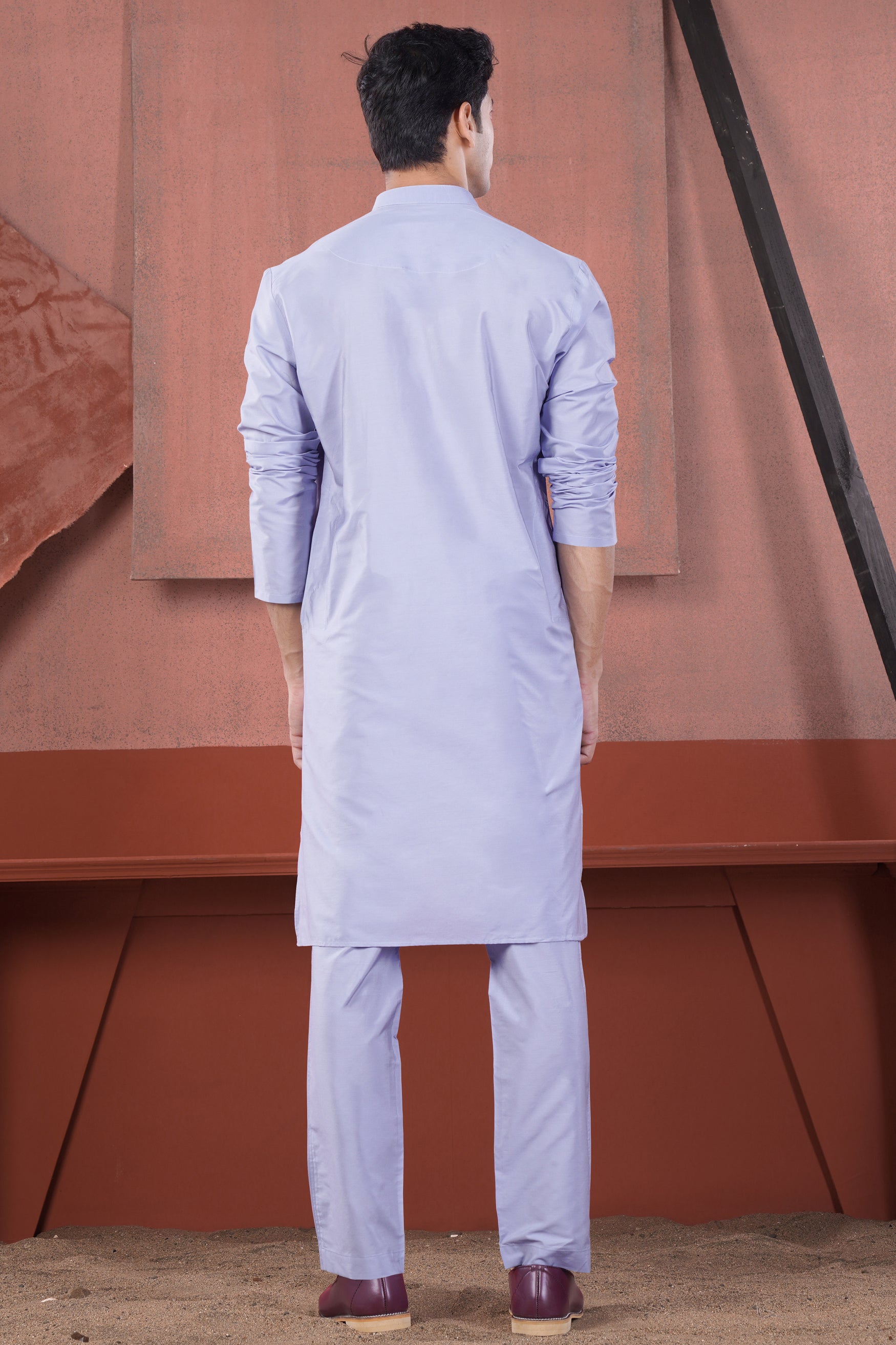 Heather Purple Subtle Sheen Viscose Kurta Set