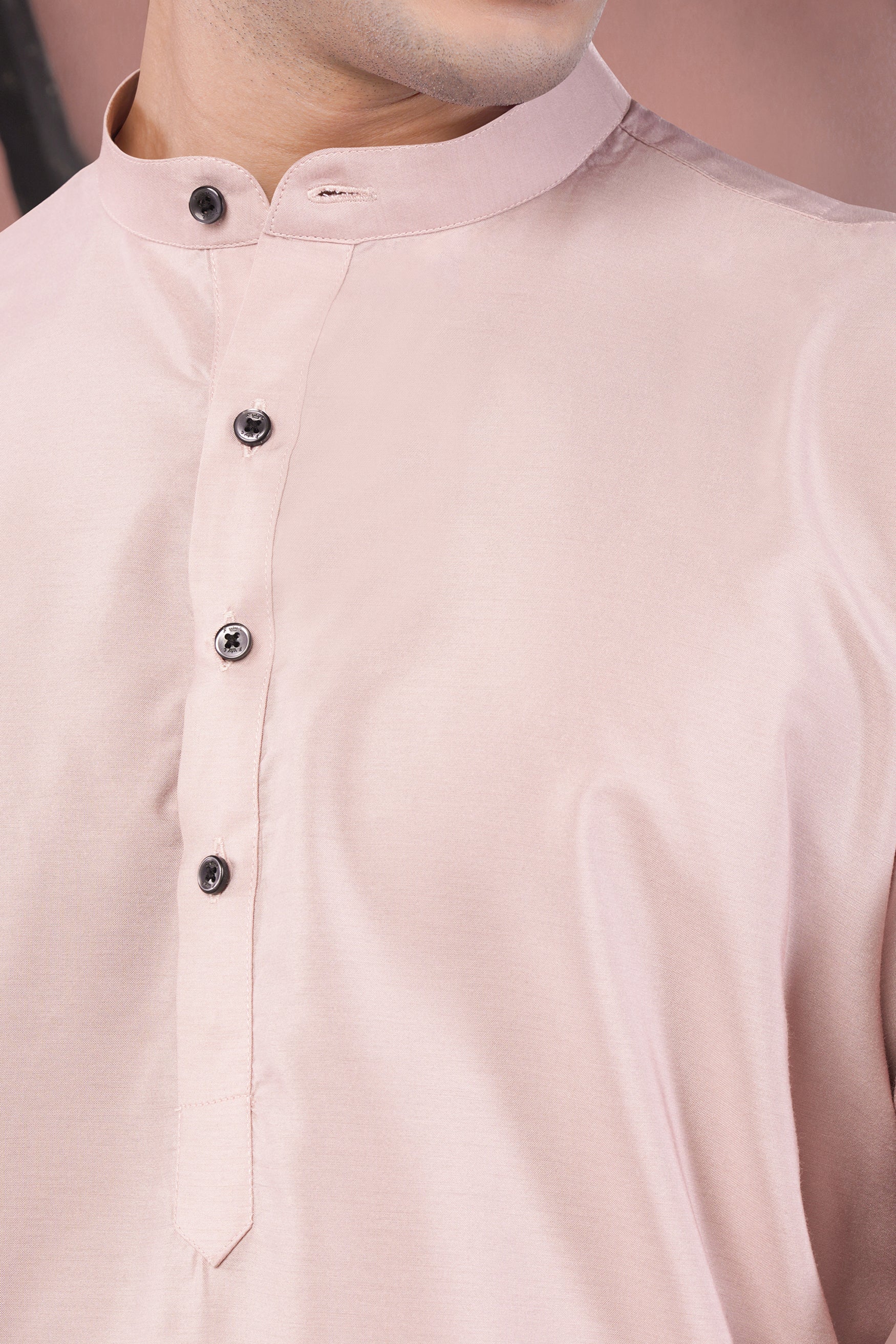 Cavern Pink Subtle Sheen Viscose Kurta