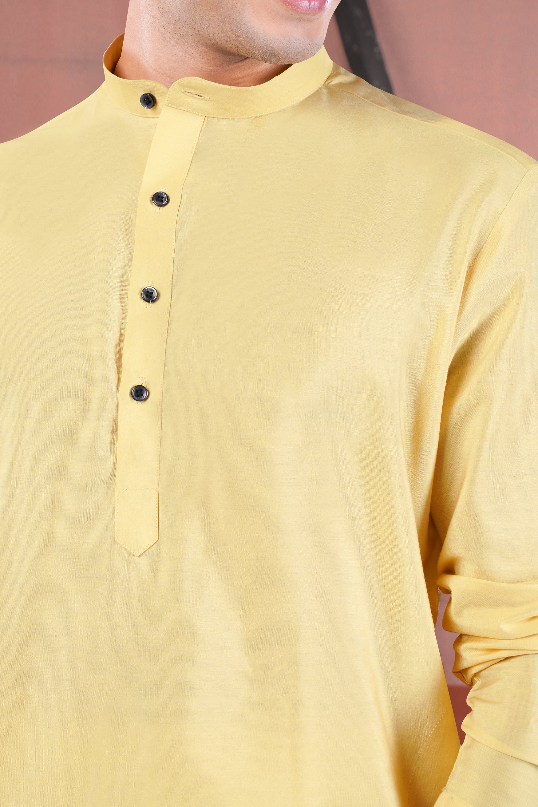 Hampton Yellow Subtle Sheen Viscose Kurta Set