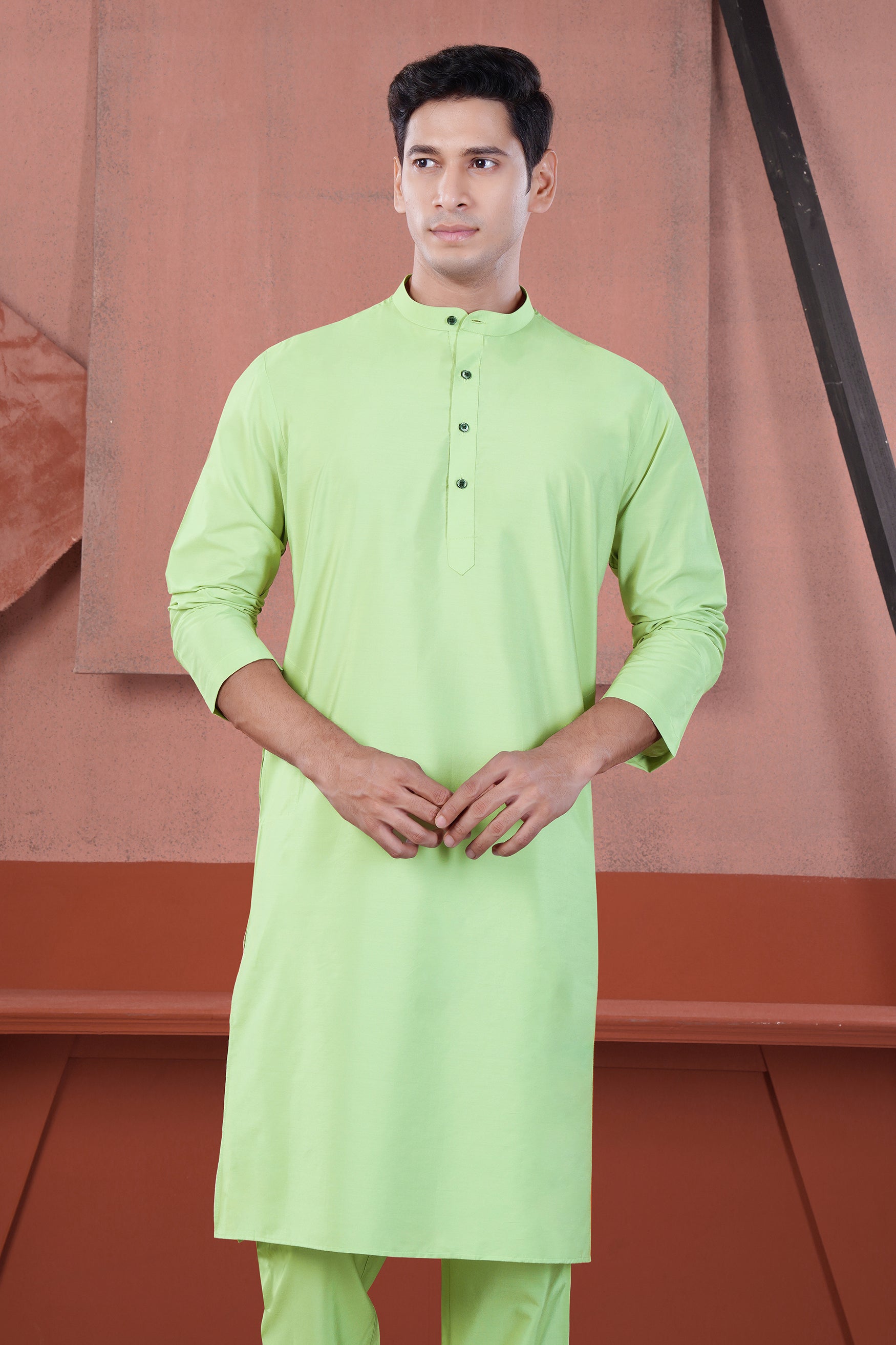 Pixie Green Subtle Sheen Viscose Kurta Set