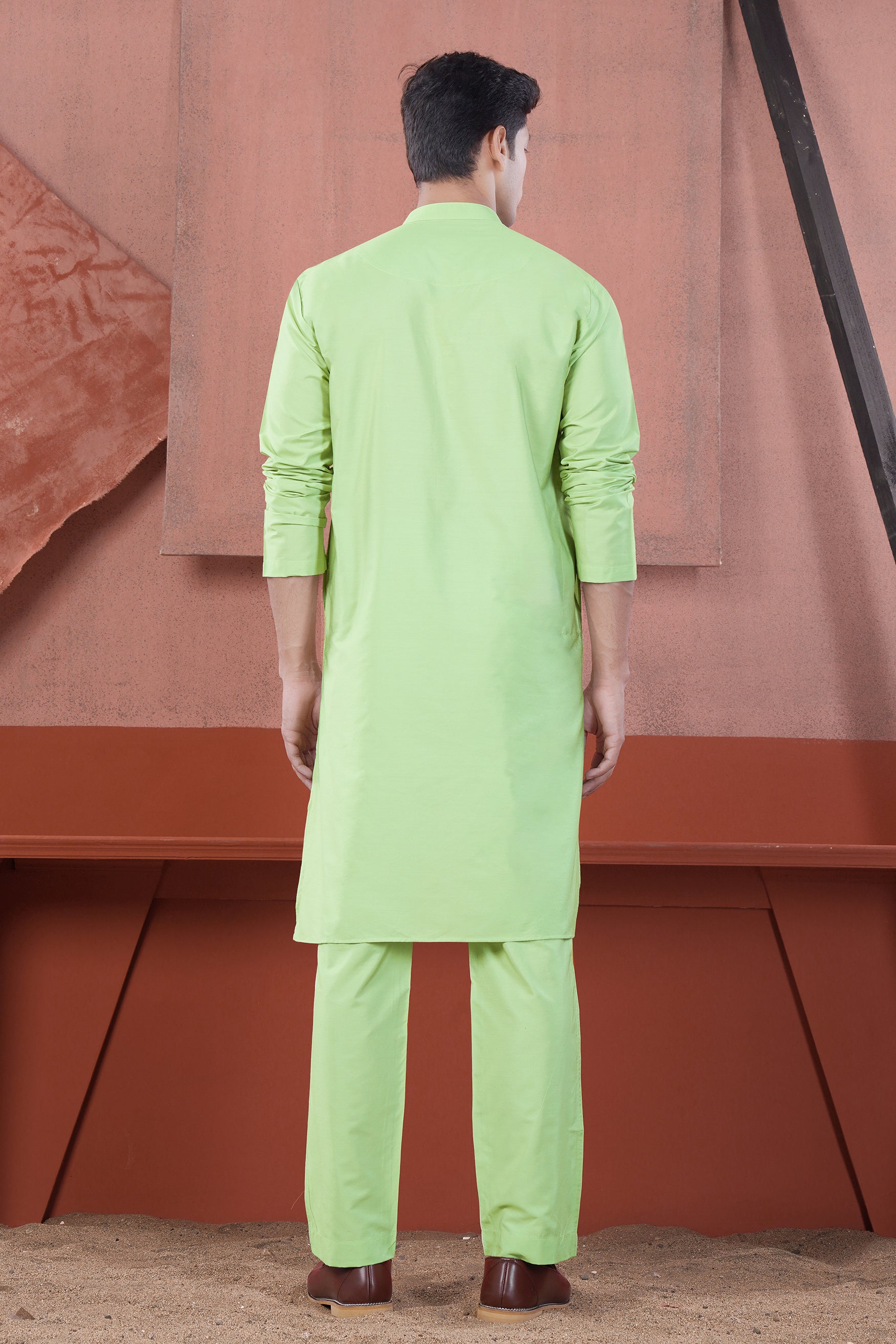 Pixie Green Subtle Sheen Viscose Kurta Set