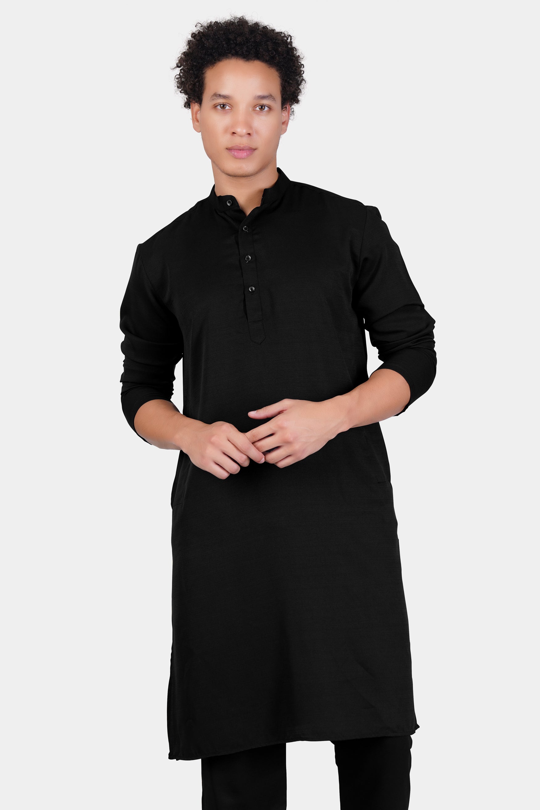 Jade Black Subtle Sheen Viscose Kurta Set