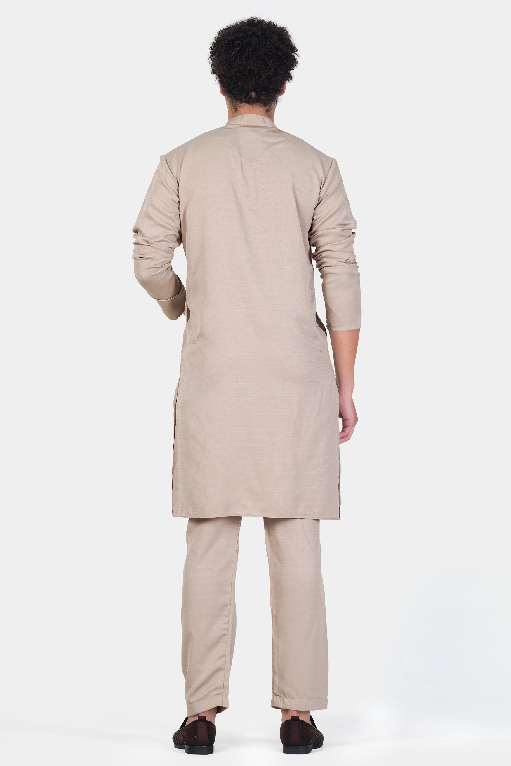 Chalice Brown Subtle Sheen Viscose Kurta Set