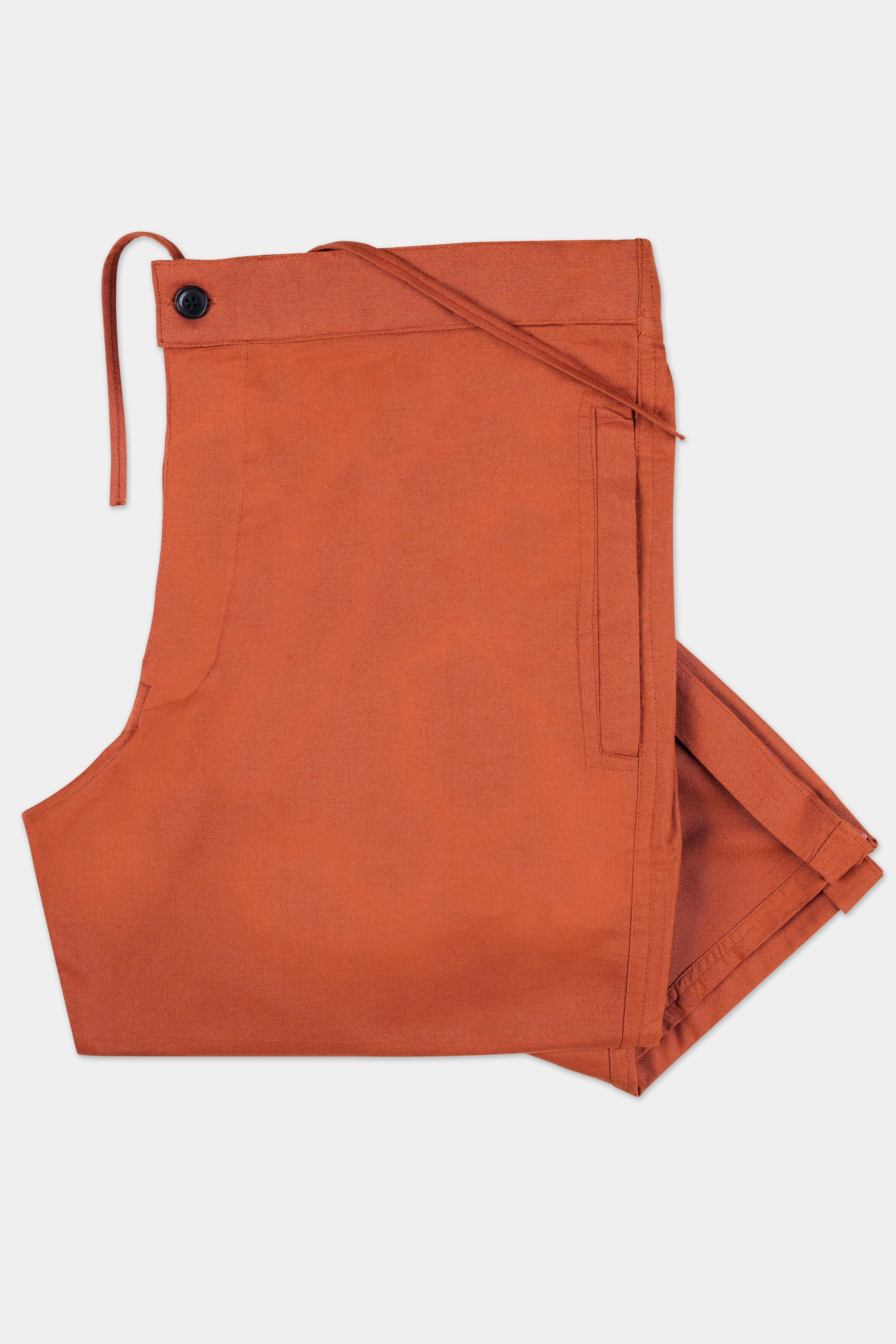 Flame Pea Orange Oxford Cotton Lounge Pant