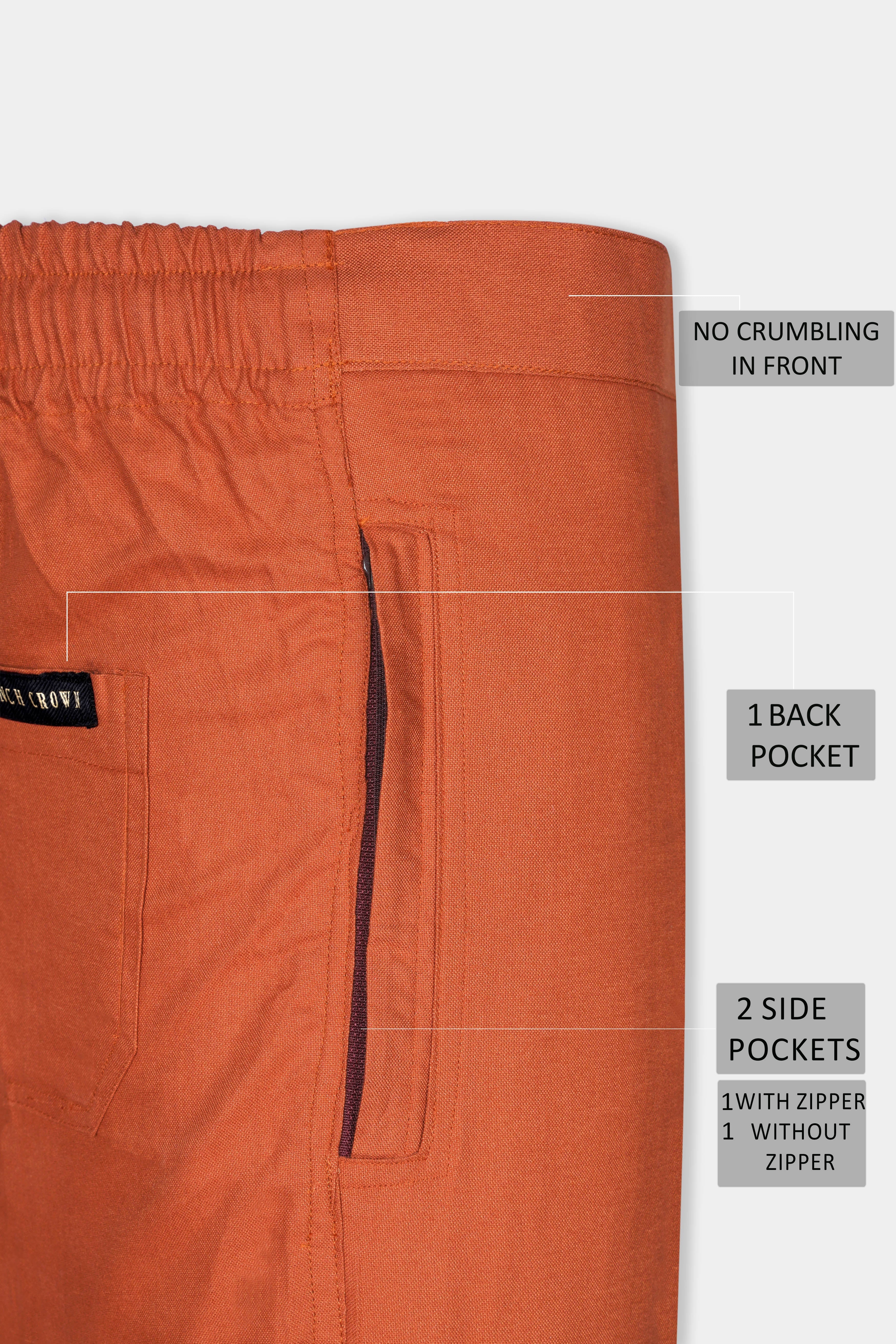 Flame Pea Orange Oxford Cotton Lounge Pant