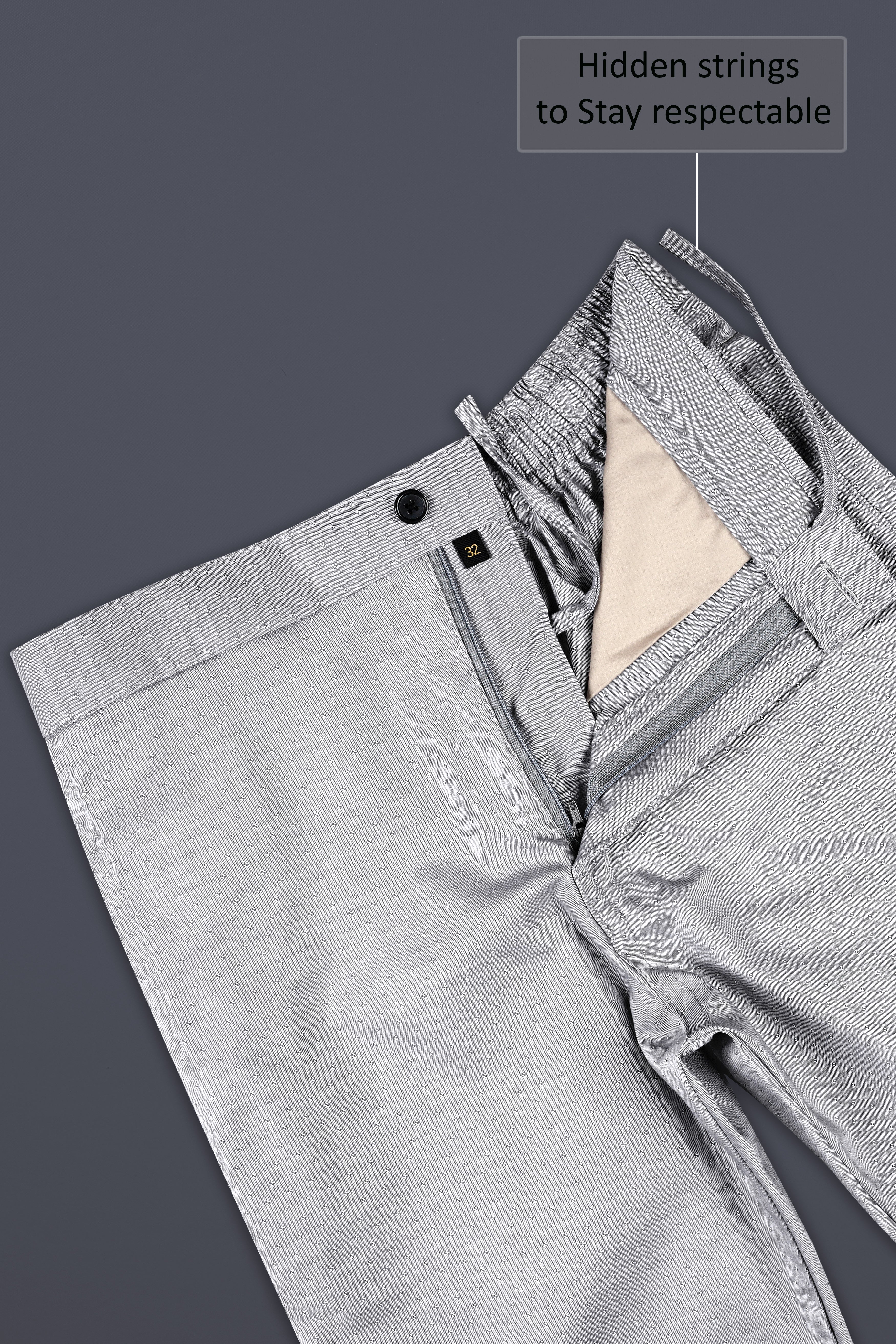 Silver Chalice Gray Dobby Textured premium Cotton Lounge Pant
