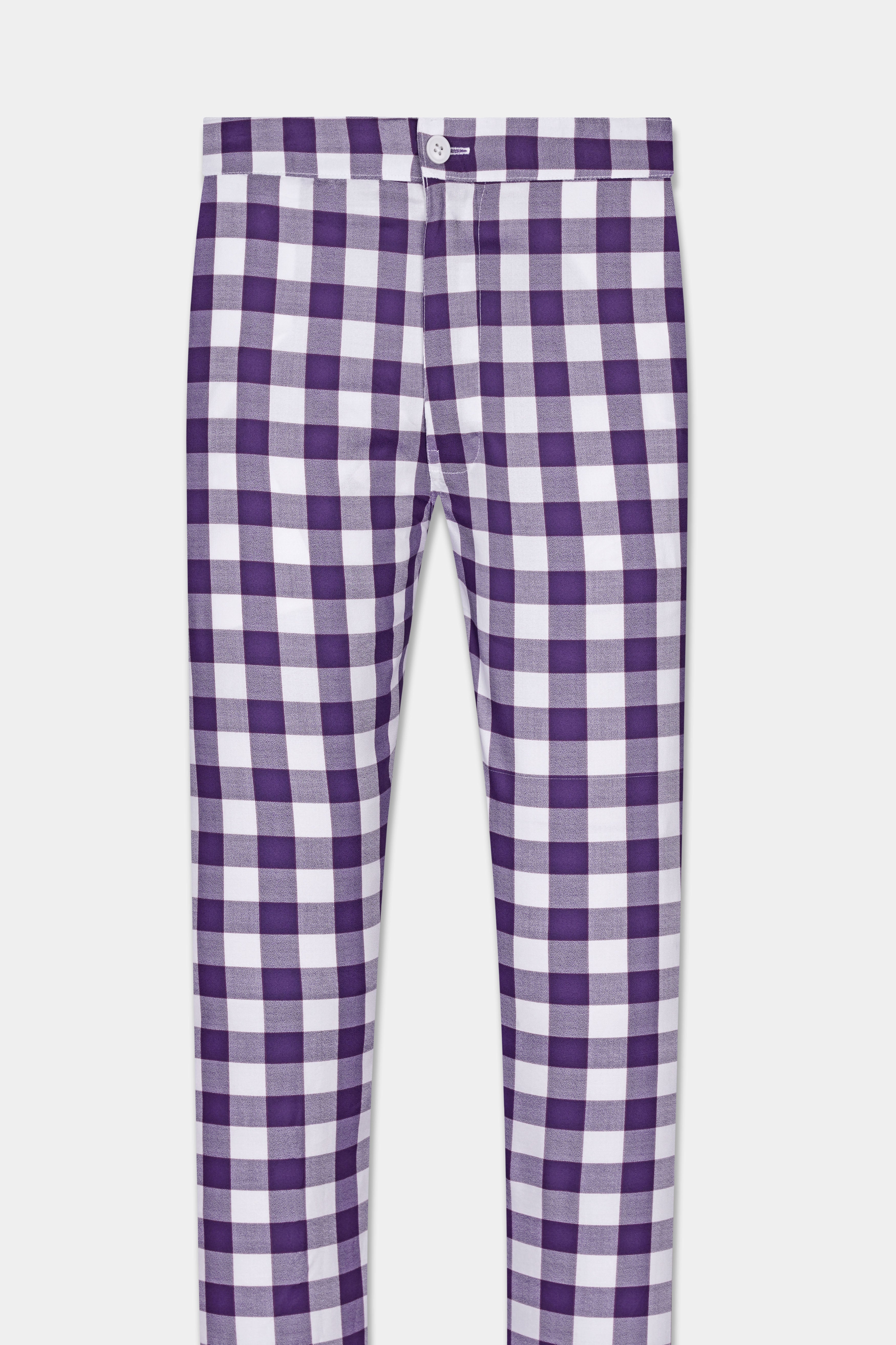 Meteorite Purple plaid Poplin Giza Cotton Lounge Pant