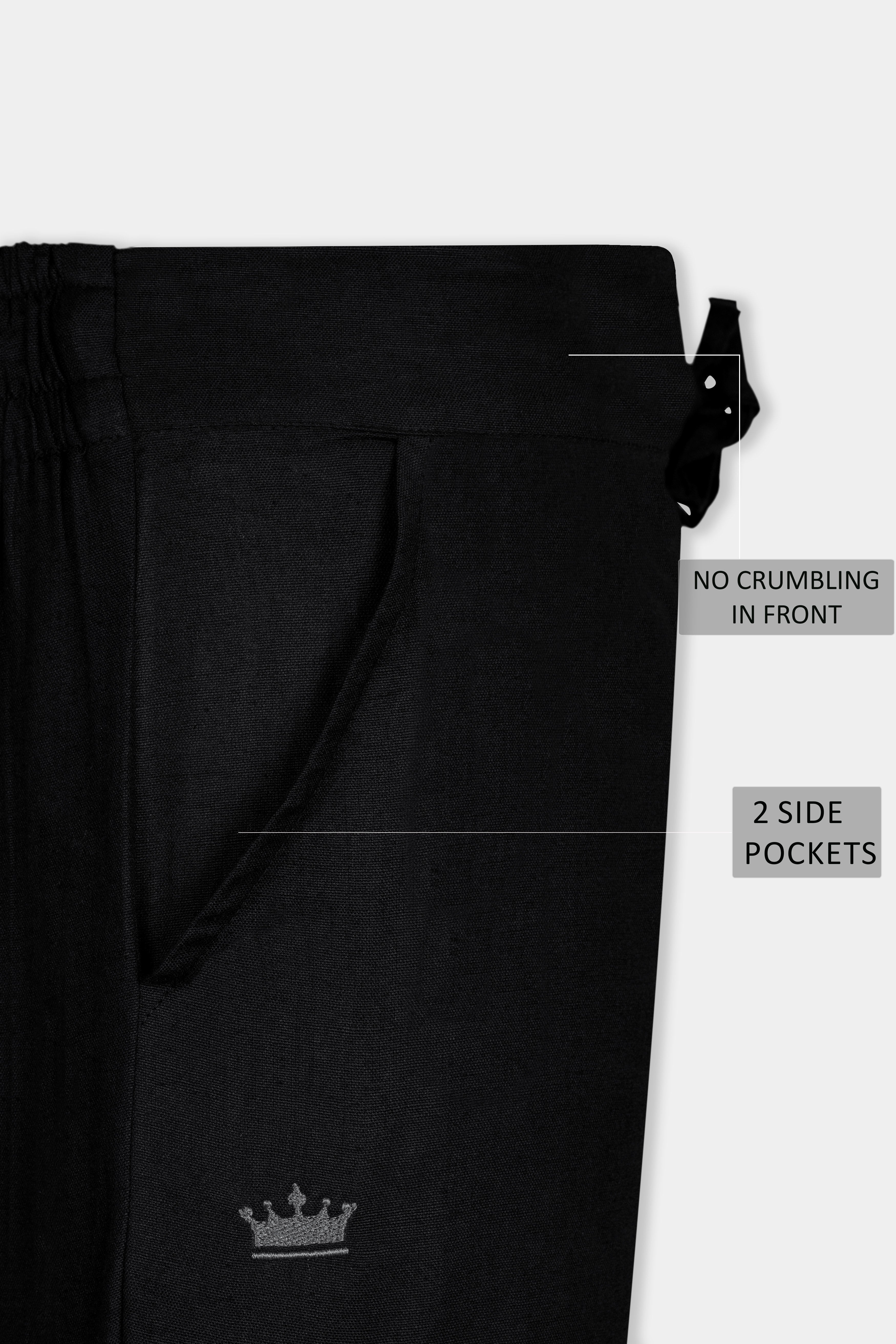 Jade Black Luxurious Linen Lounge Pant