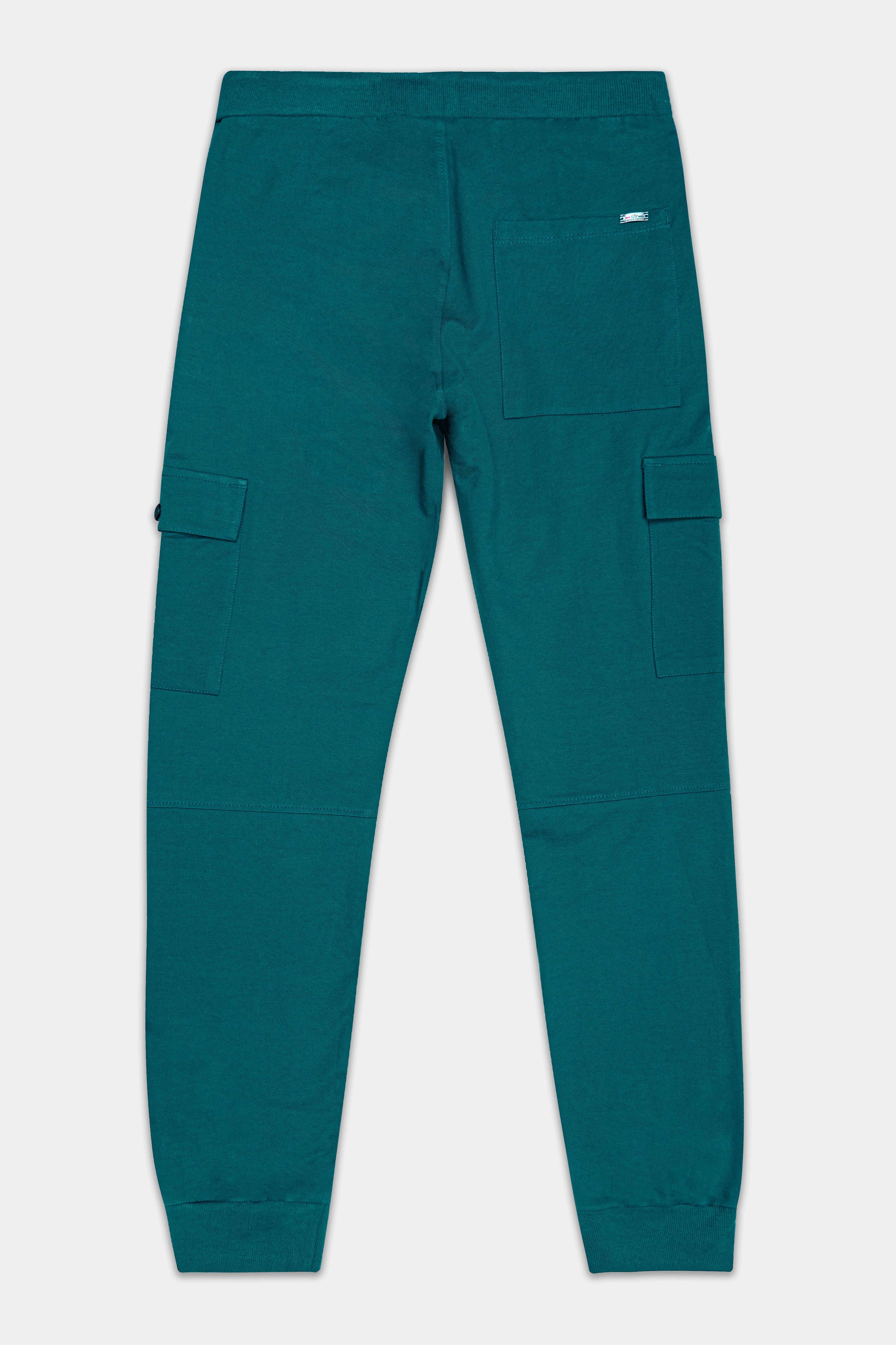 Cyprus Green Premium French Terry Cotton Cargo Joggers