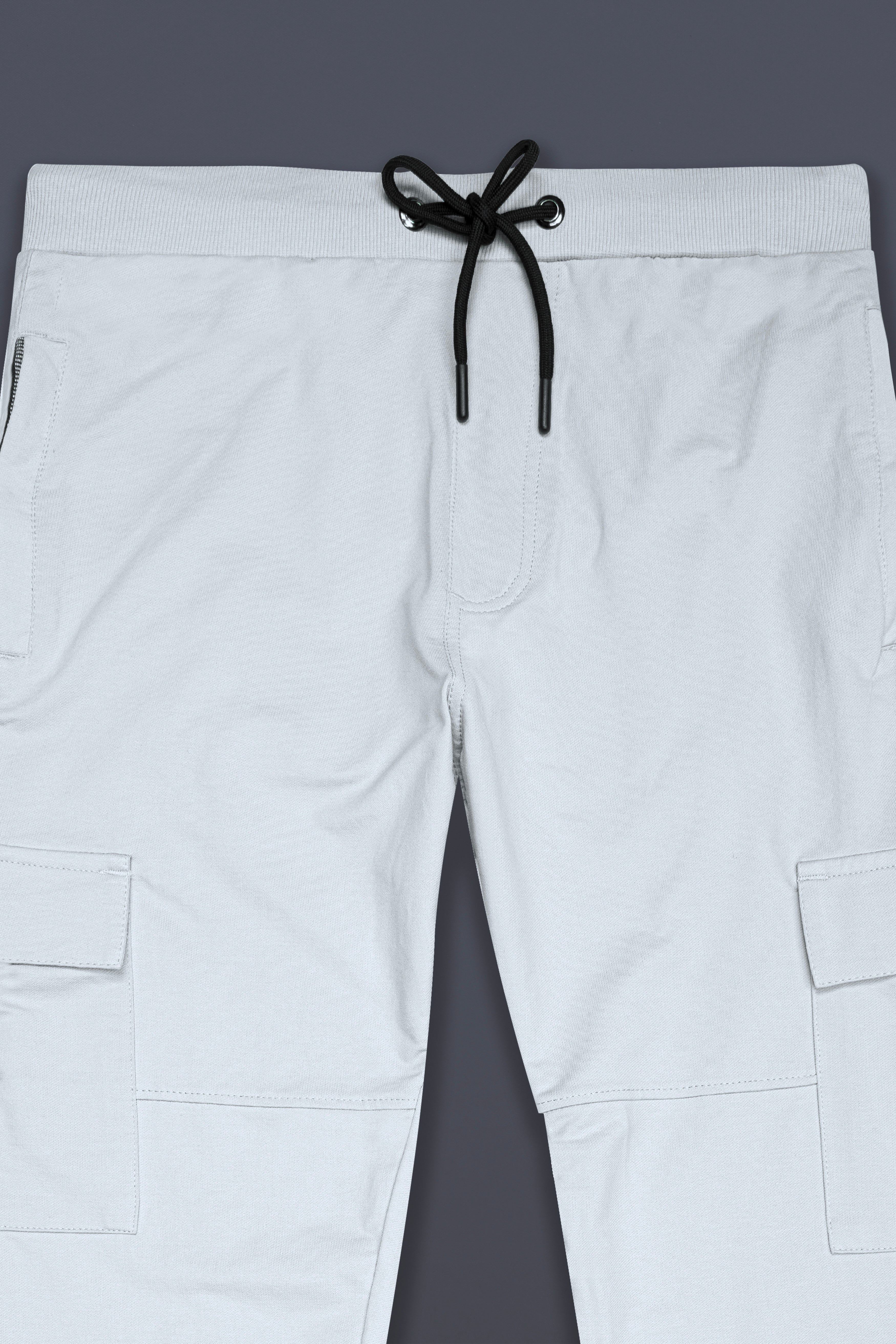 Mischke Gray Premium French Terry Cotton Cargo Joggers