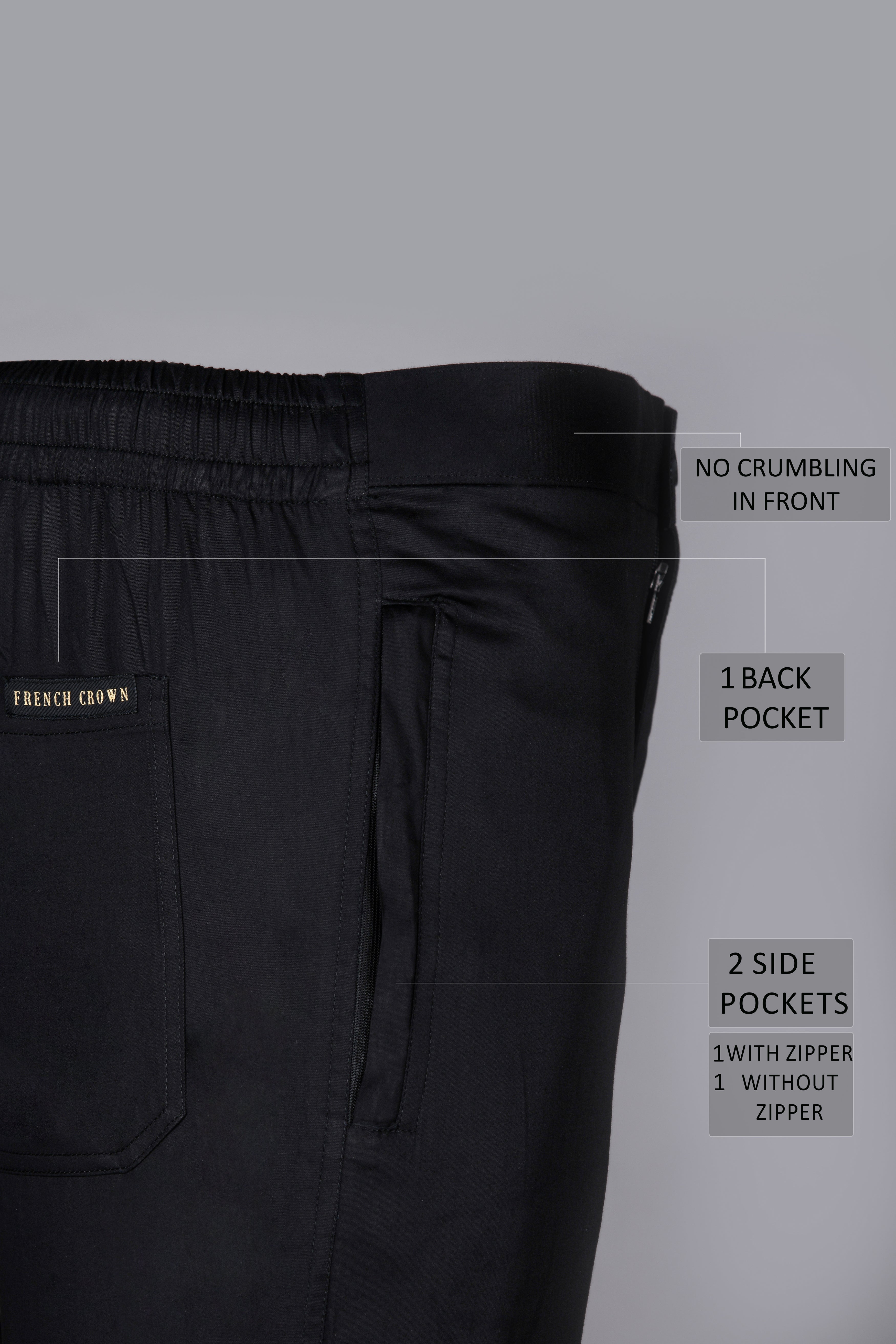 One Black Luxurious Linen and One Black Cotton Lounge Pants